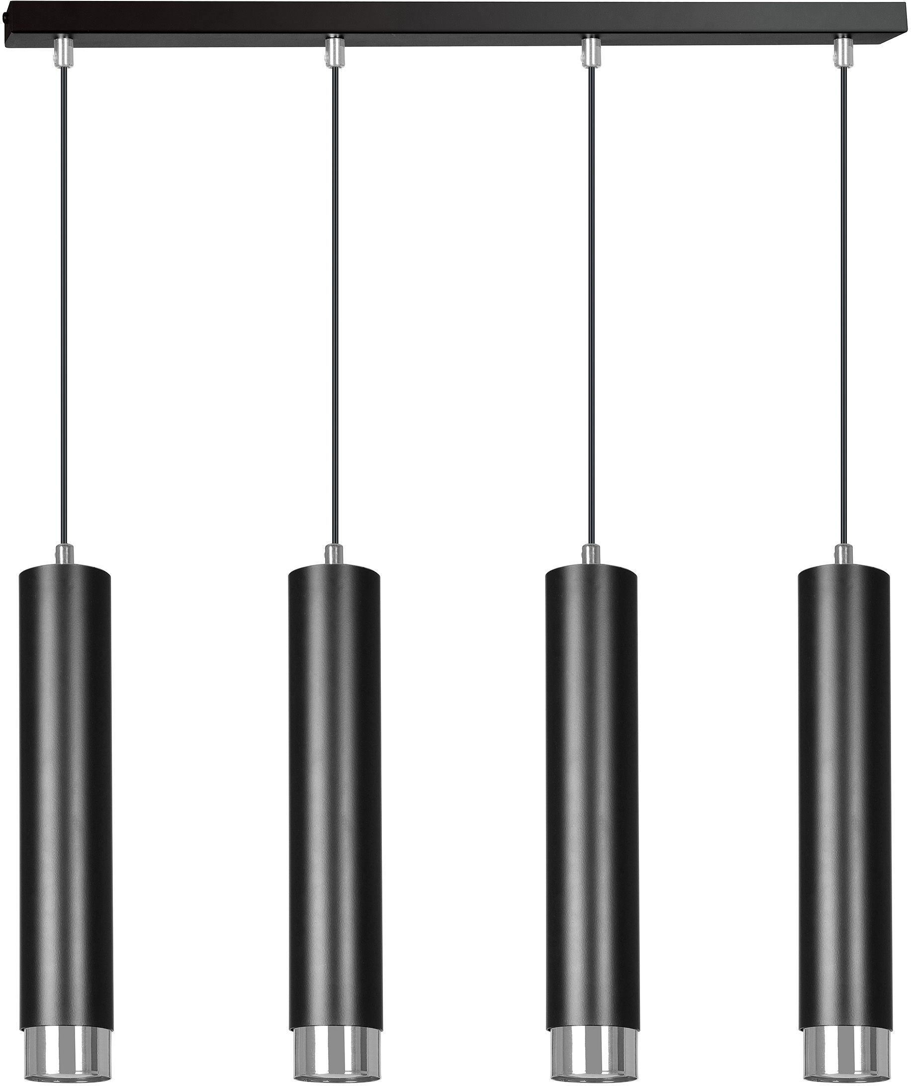 Emibig Kibo lampă suspendată 4x8 W negru-crom 643/4