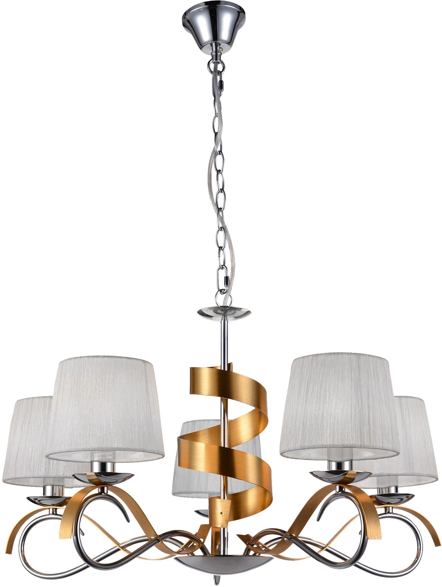 Candellux Denis lampă suspendată 5x40 W crom-auriu 35-23445