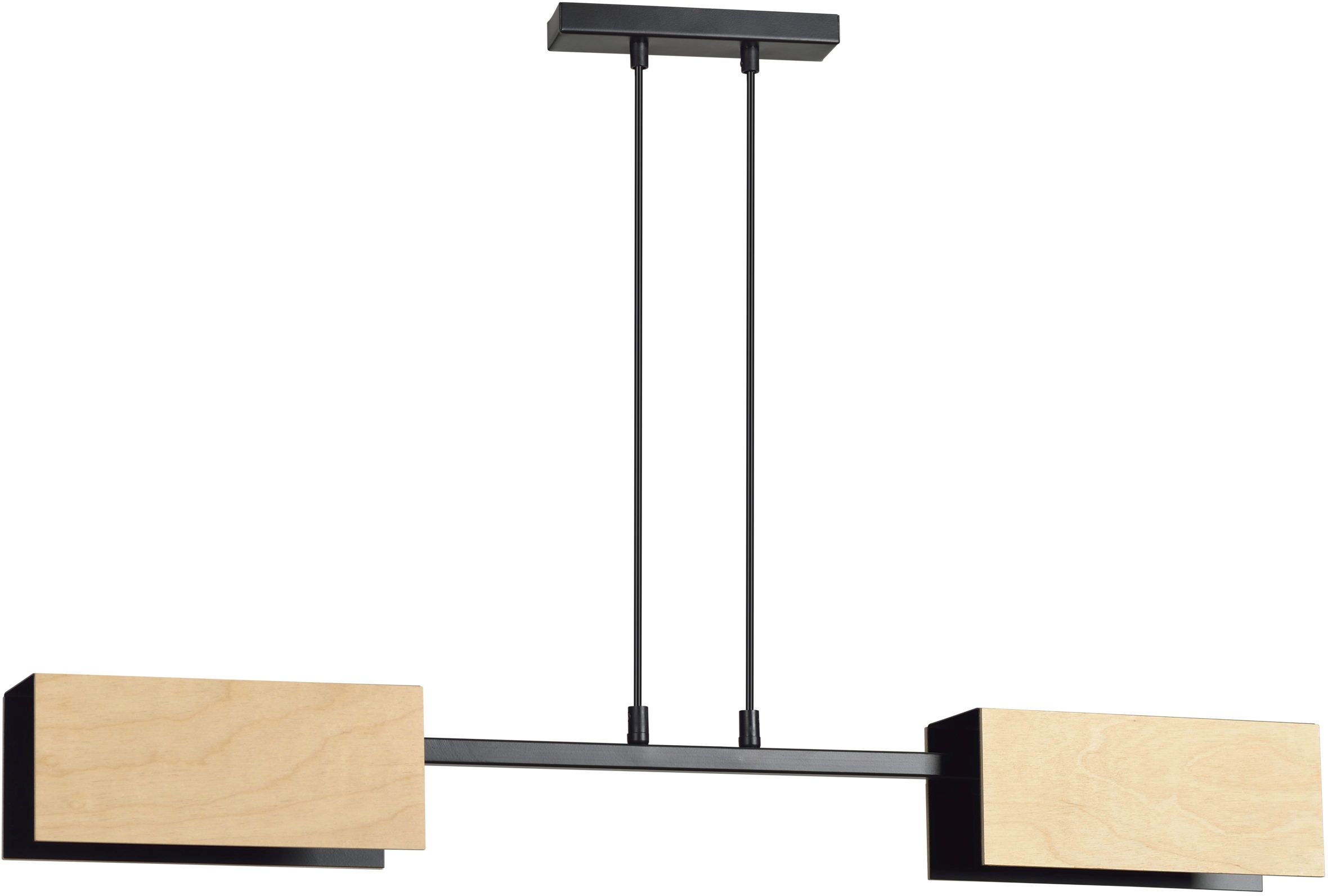 Emibig Zaper lampă suspendată 2x15 W negru-lemn 616/2