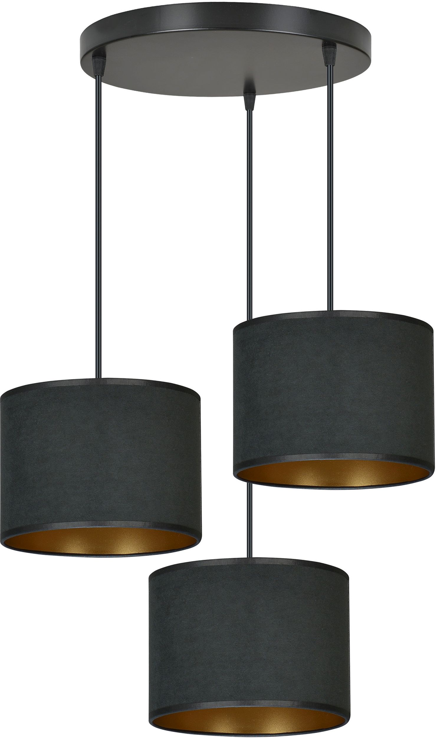 Emibig Hilde lampă suspendată 3x15 W negru-auriu 1054/3PREM