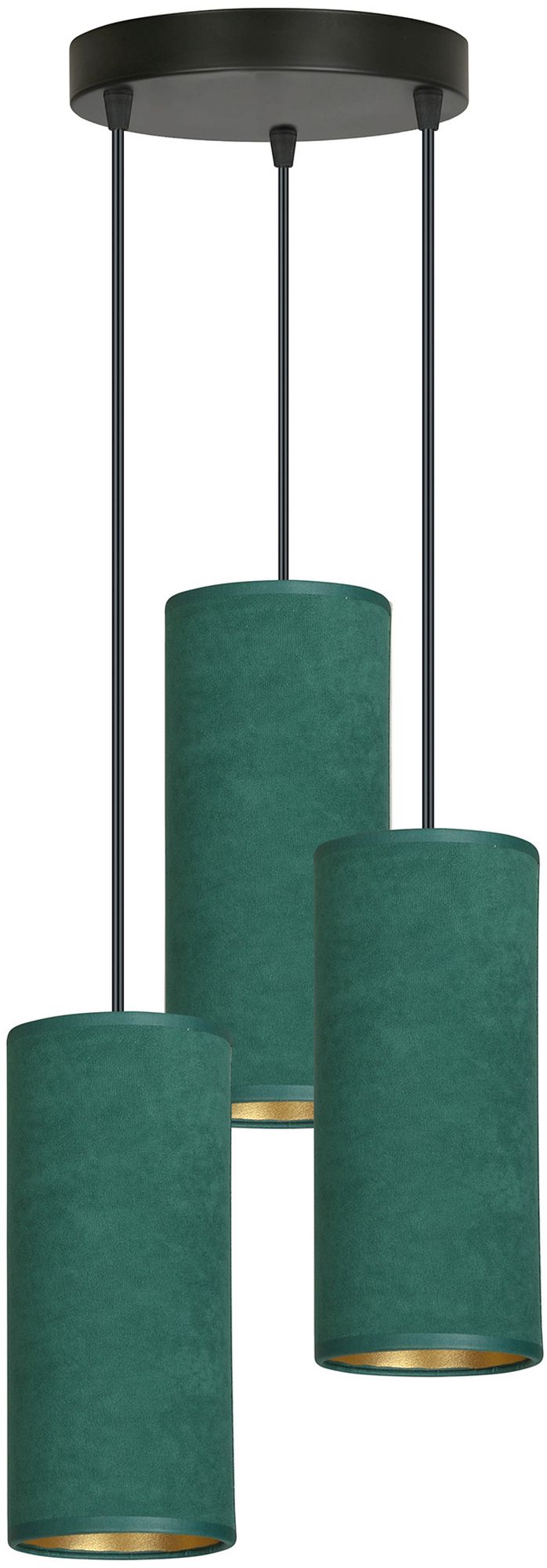 Emibig Bente lampă suspendată 3x60 W negru-verde-auriu 1058/3PREM