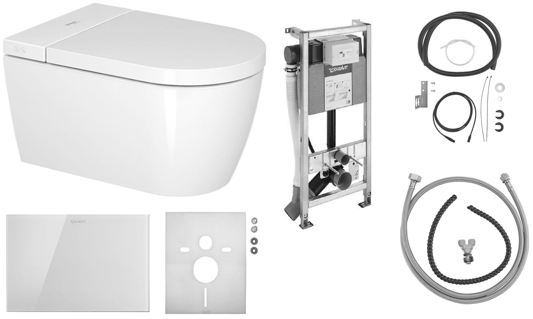 Duravit SensoWash set cadru și vas wc, capac+ buton de spălare WD7014001000