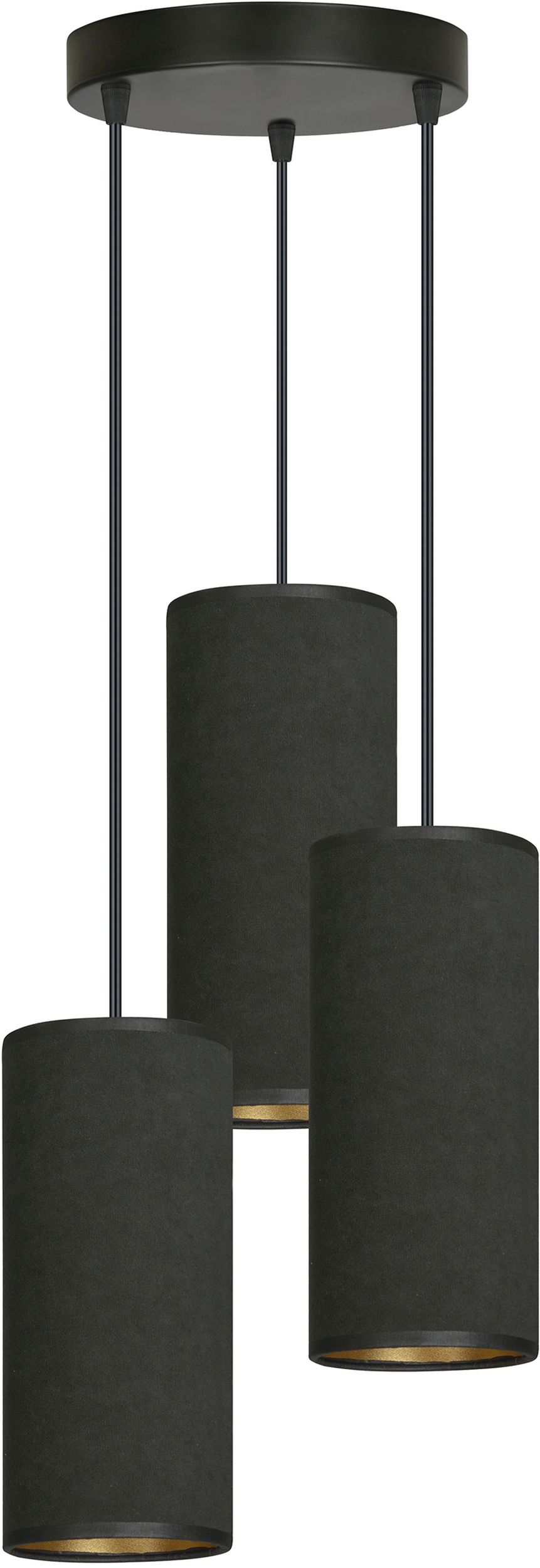 Emibig Bente lampă suspendată 3x60 W negru-auriu 1067/3PREM