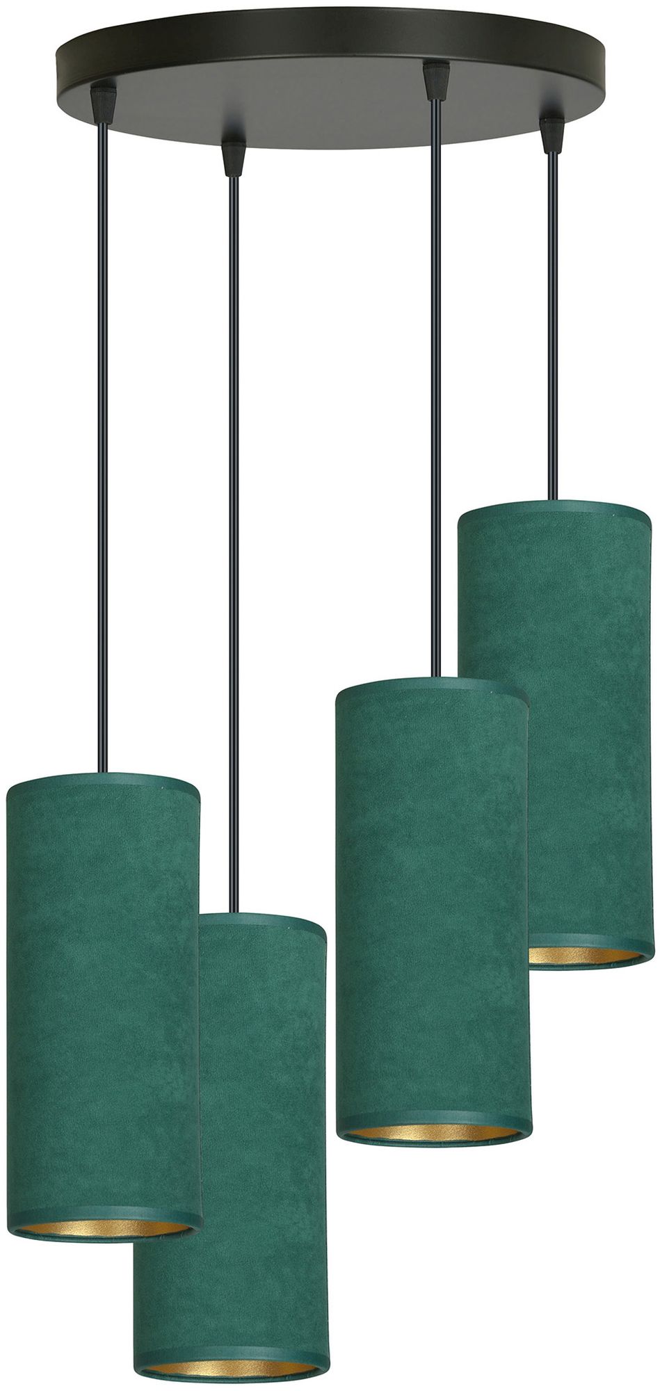 Emibig Bente lampă suspendată 4x60 W negru-verde-auriu 1058/4PREM