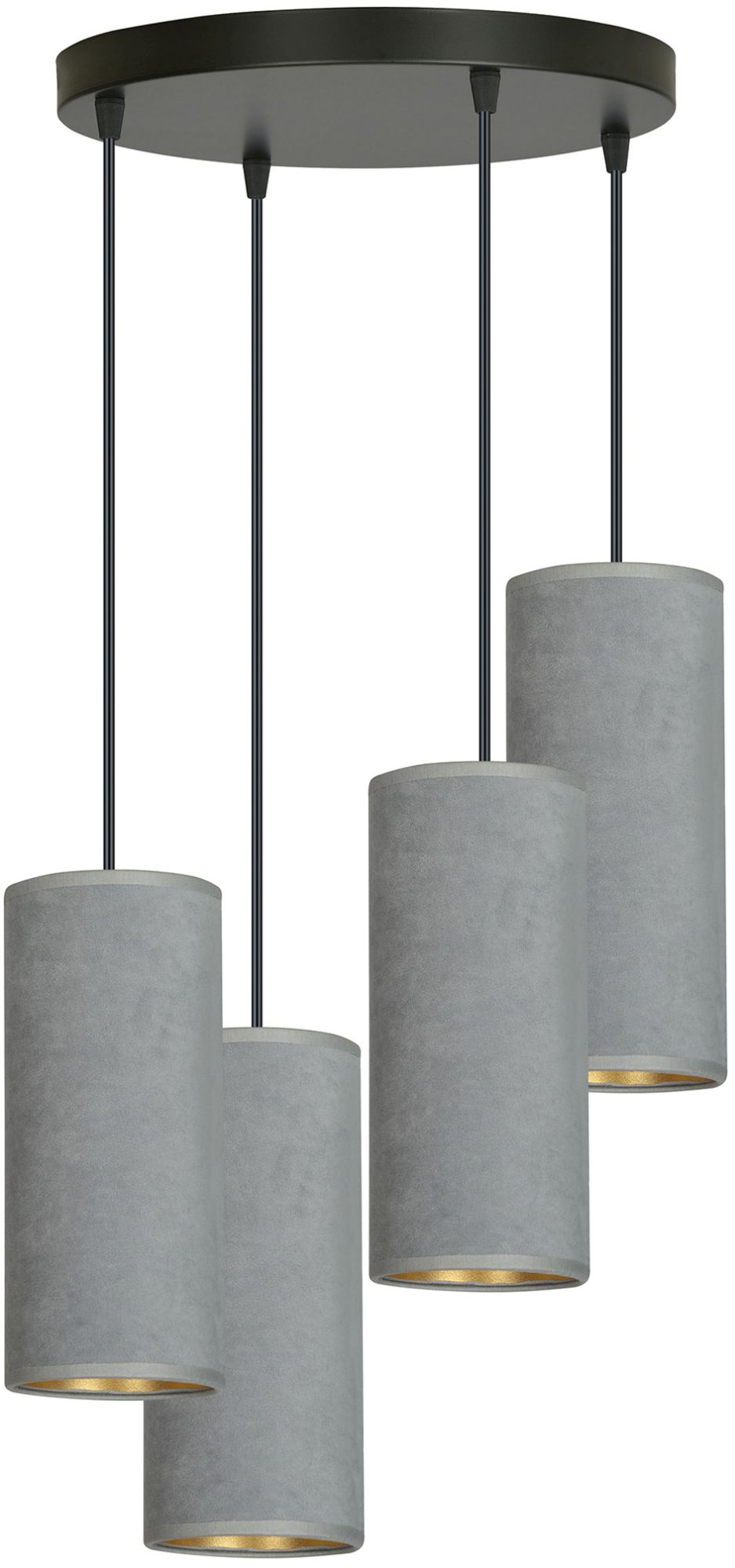 Emibig Bente lampă suspendată 4x60 W negru-auriu-gri/frasin 1060/4PREM