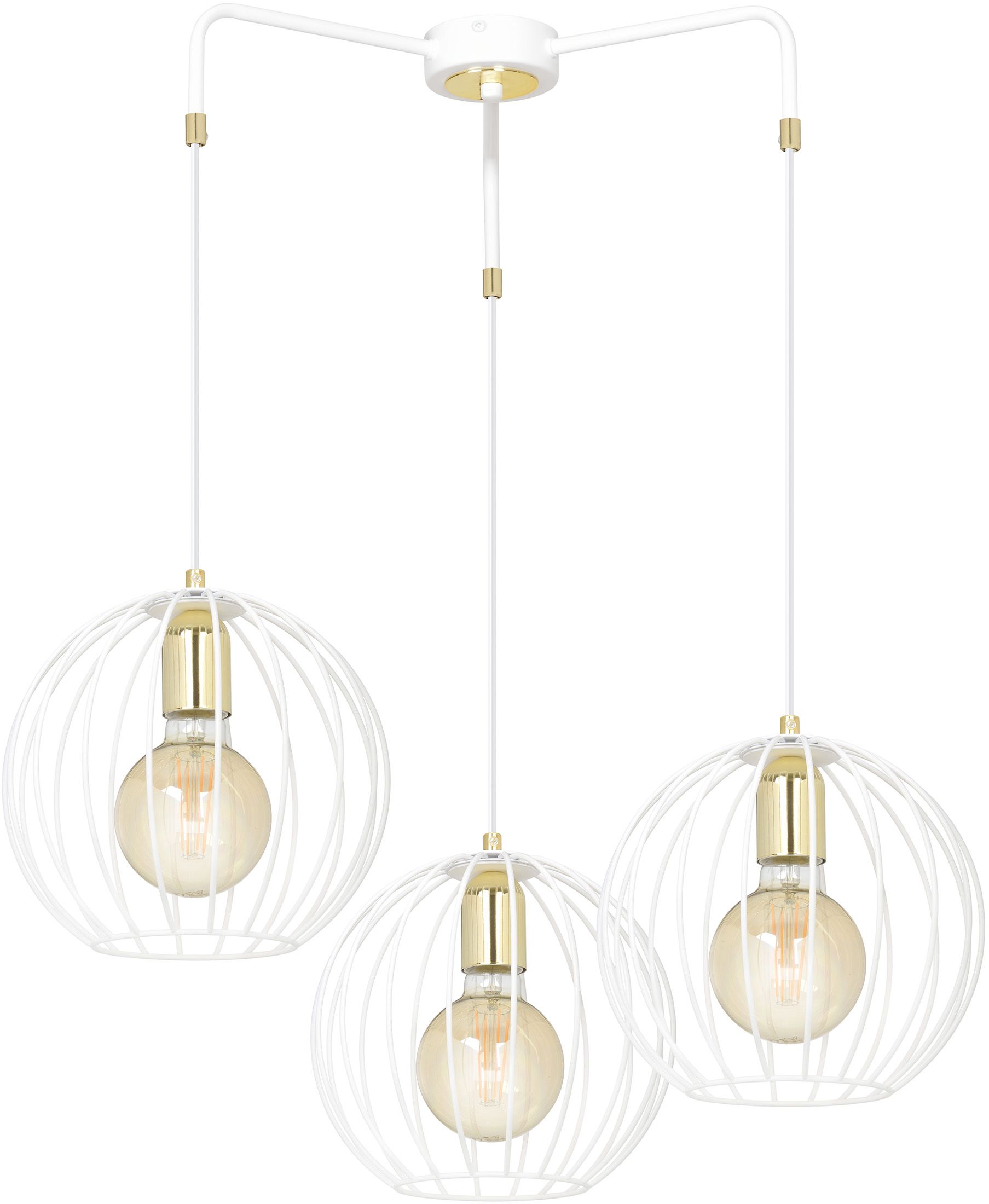 Emibig Albio lampă suspendată 3x15 W alb-auriu 145/3
