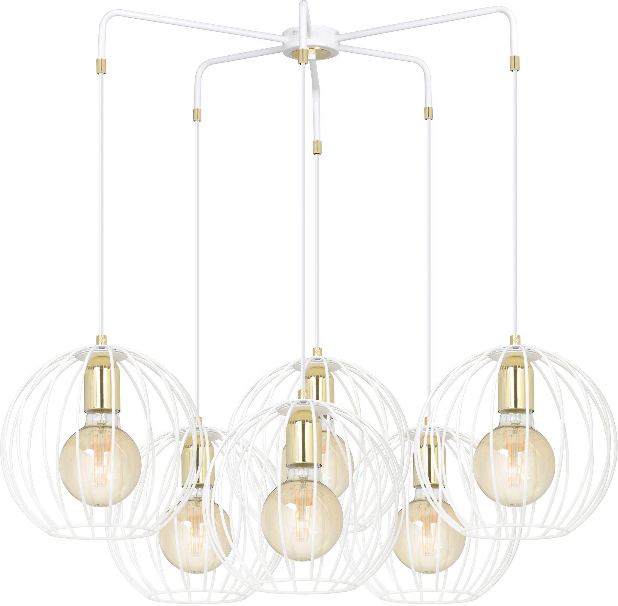 Emibig Albio lampă suspendată 6x15 W alb-auriu 145/6