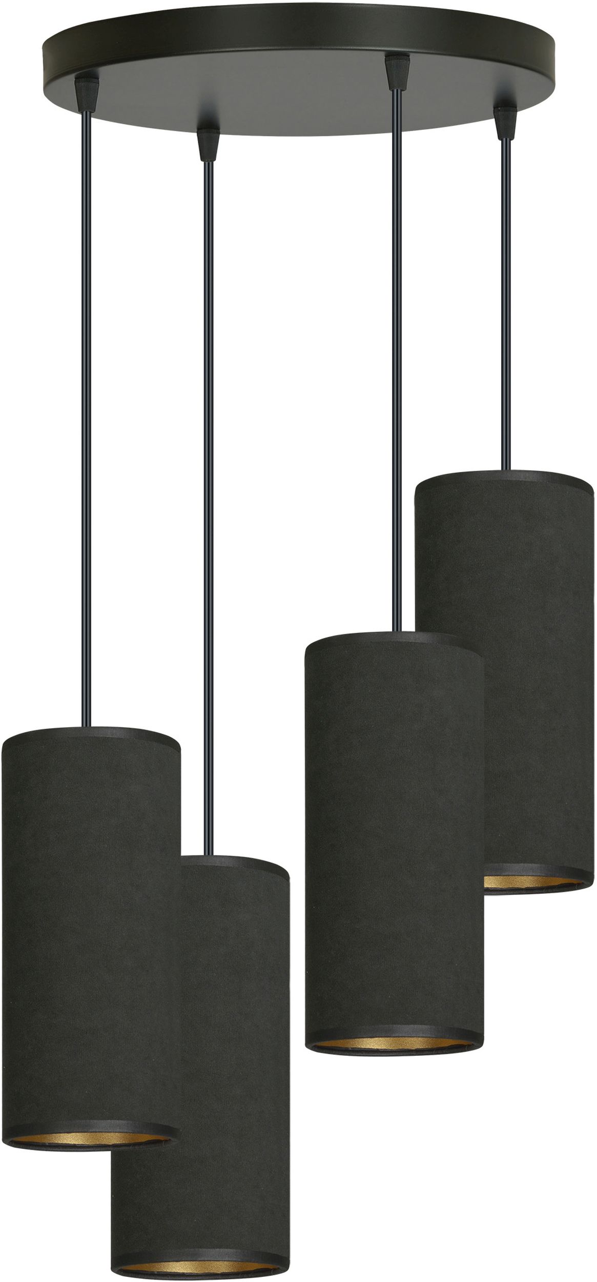 Emibig Bente lampă suspendată 4x60 W negru-auriu 1067/4PREM