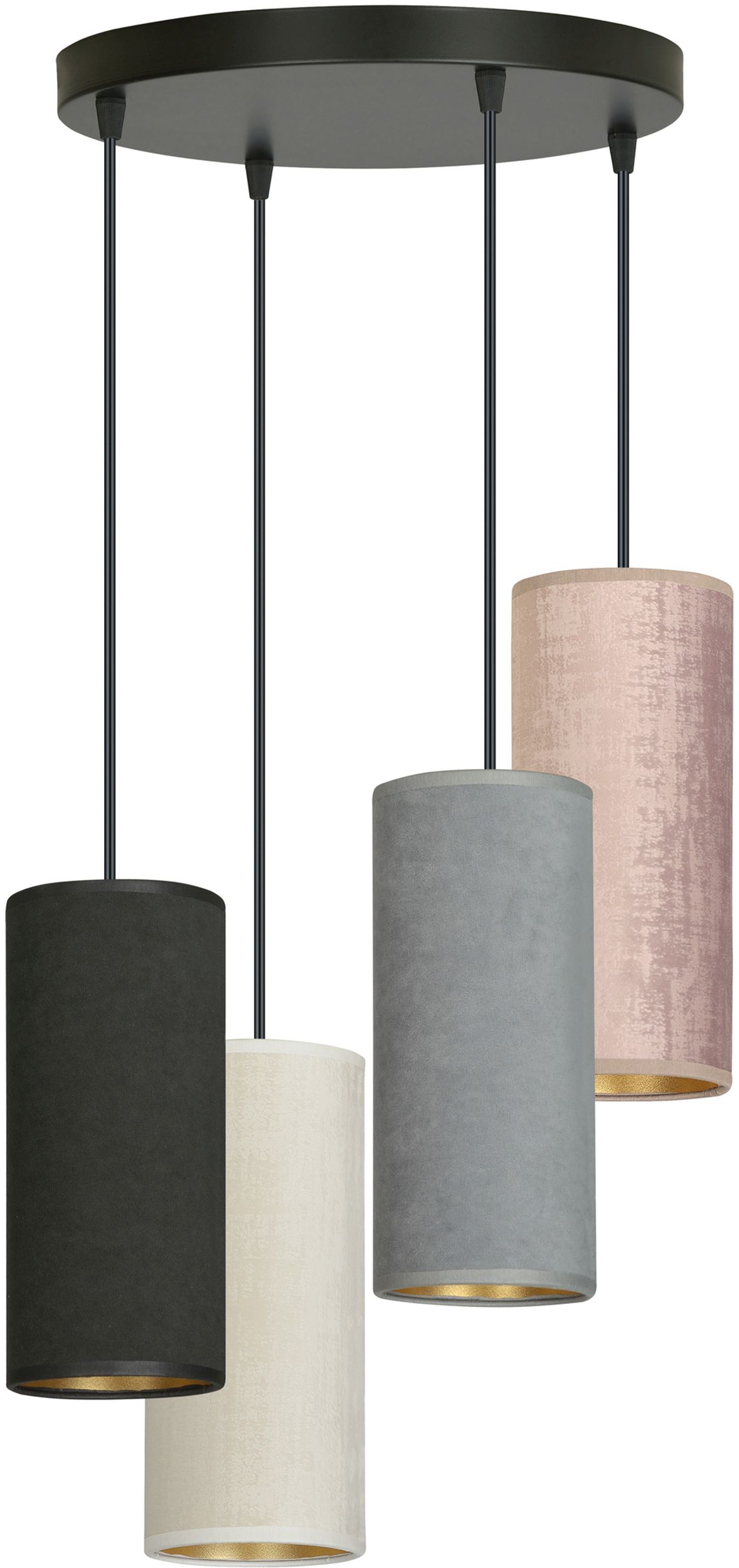 Emibig Bente lampă suspendată 4x60 W alb-negru-roz-auriu-gri/frasin 1068/4PREM