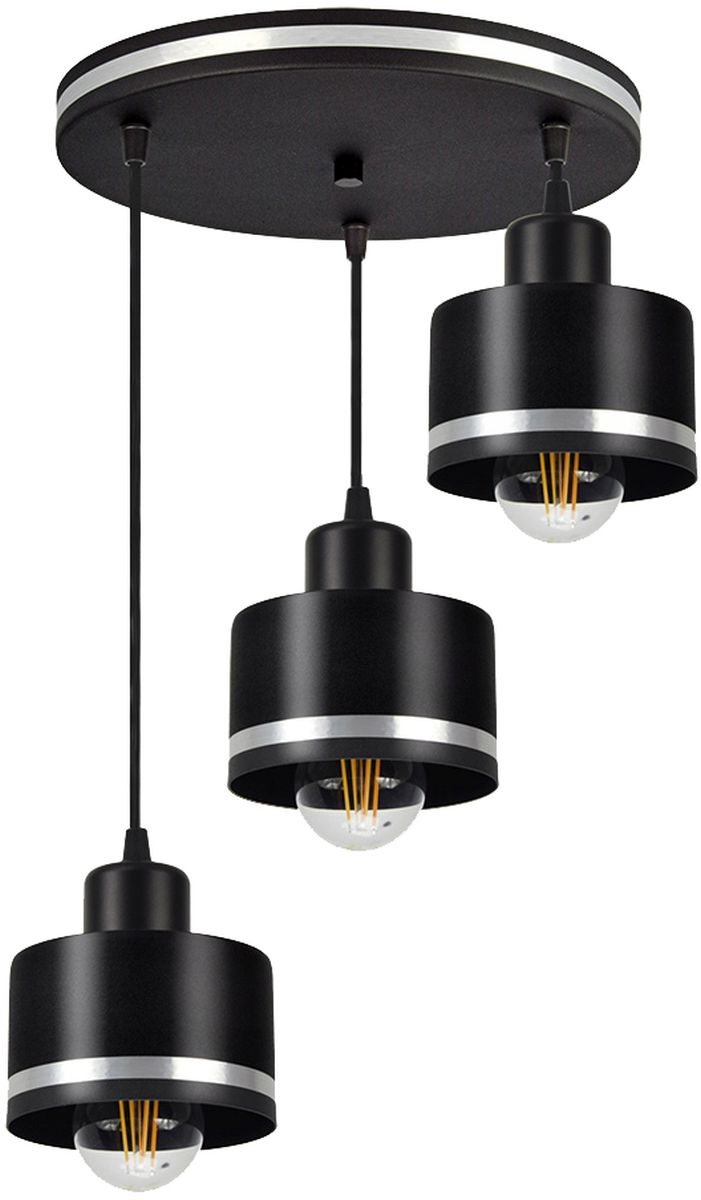 Candellux Wama lampă suspendată 3x40 W negru-crom 33-00484