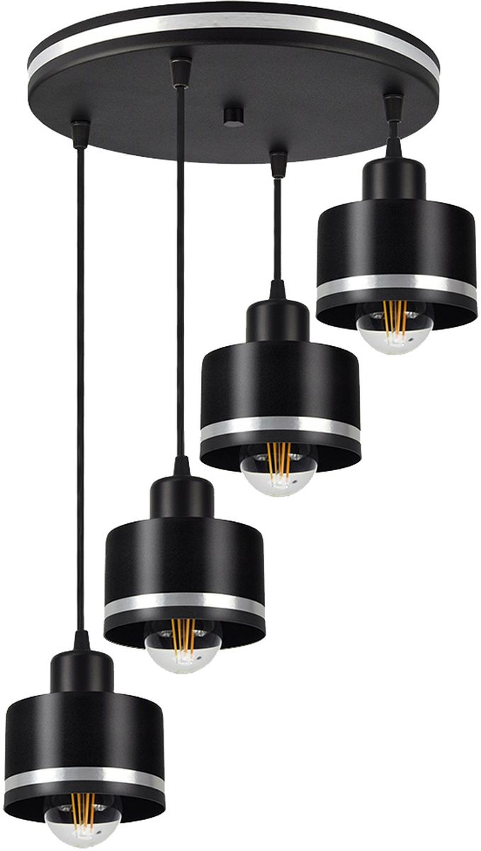 Candellux Wama lampă suspendată 4x40 W negru-crom 34-00491