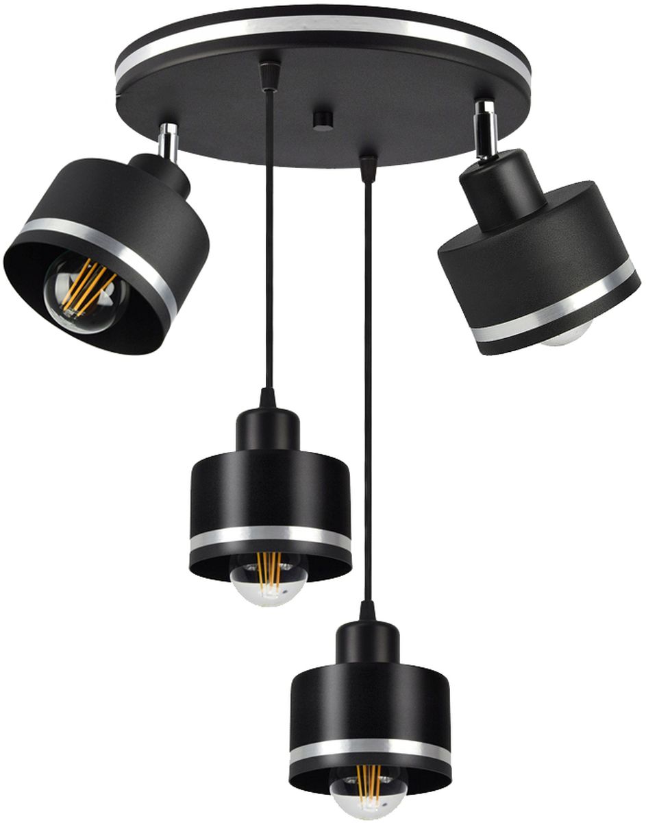 Candellux Wama lampă suspendată 4x40 W negru-crom 34-00507