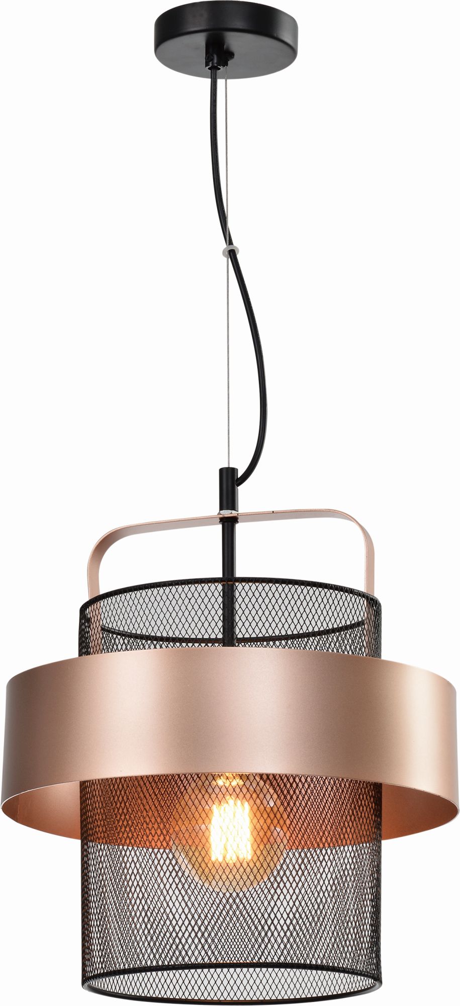 Candellux Fiba lampă suspendată 1x40 W negru-cupru 31-78490