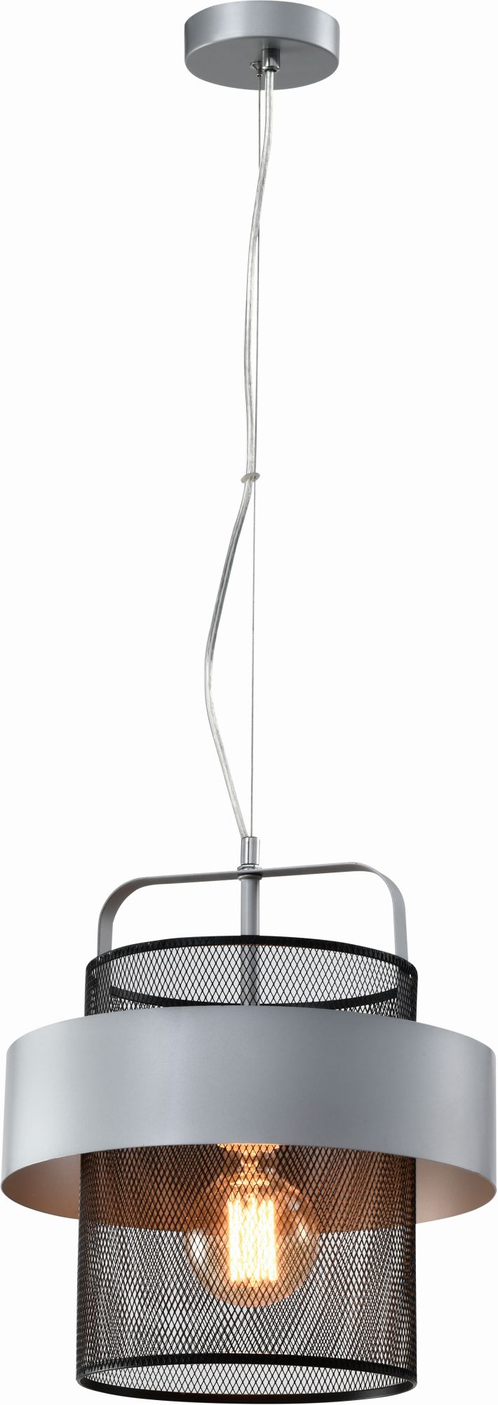 Candellux Fiba lampă suspendată 1x40 W negru-argint 31-78506