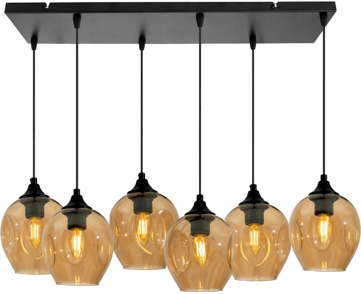 Candellux Aspa lampă suspendată 6x40 W negru-maro 36-00620