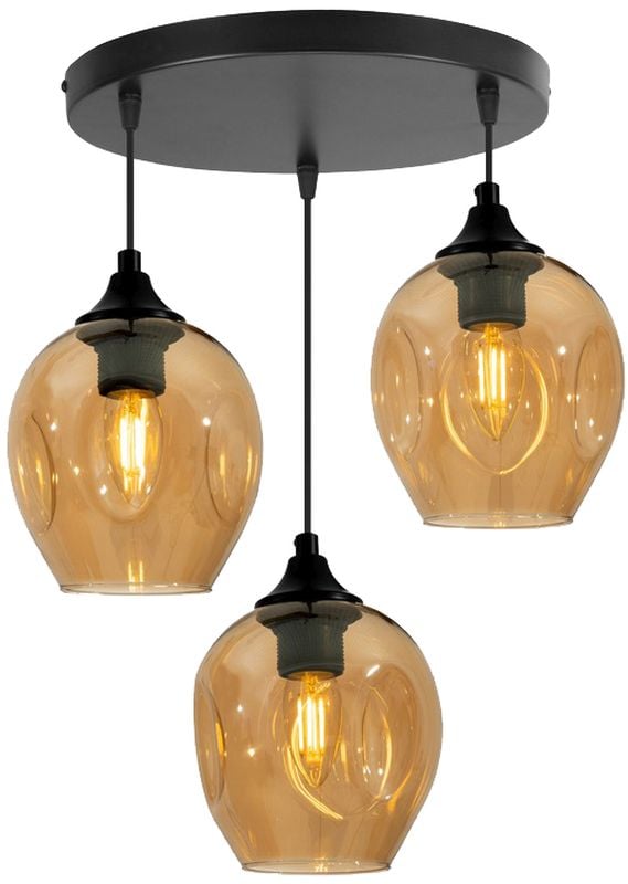 Candellux Aspa lampă suspendată 3x40 W negru-maro 33-00613