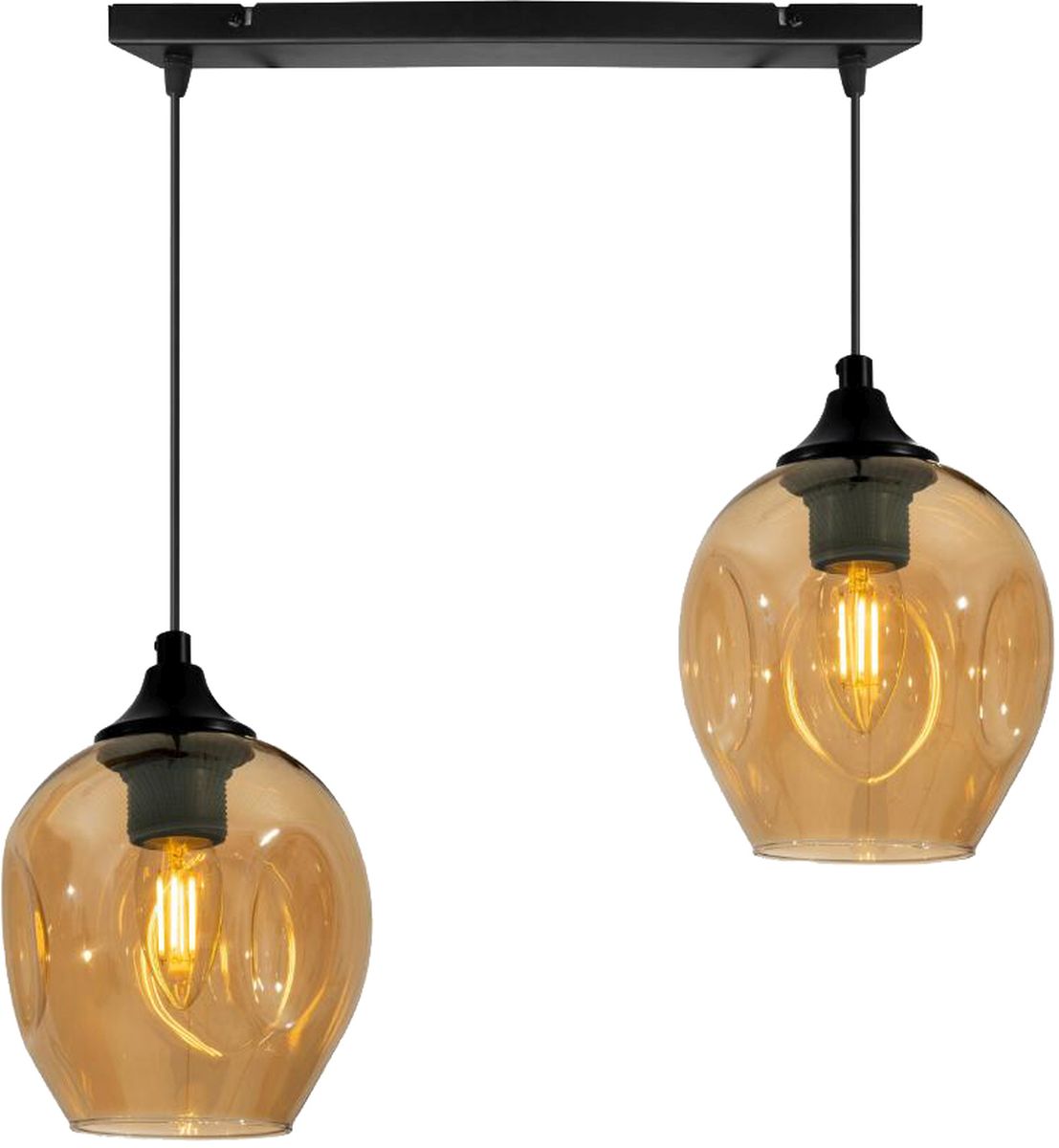 Candellux Aspa lampă suspendată 2x40 W negru-maro 32-00590