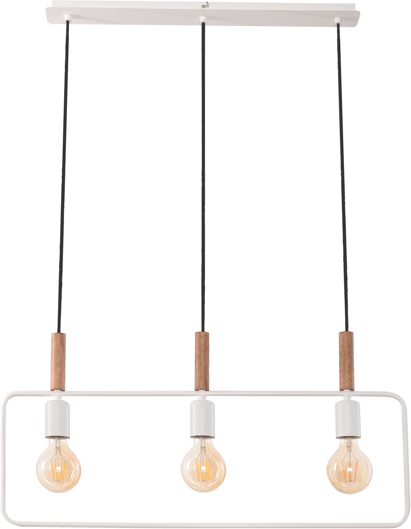 Candellux Frame lampă suspendată 3x60 W alb-lemn 33-73532