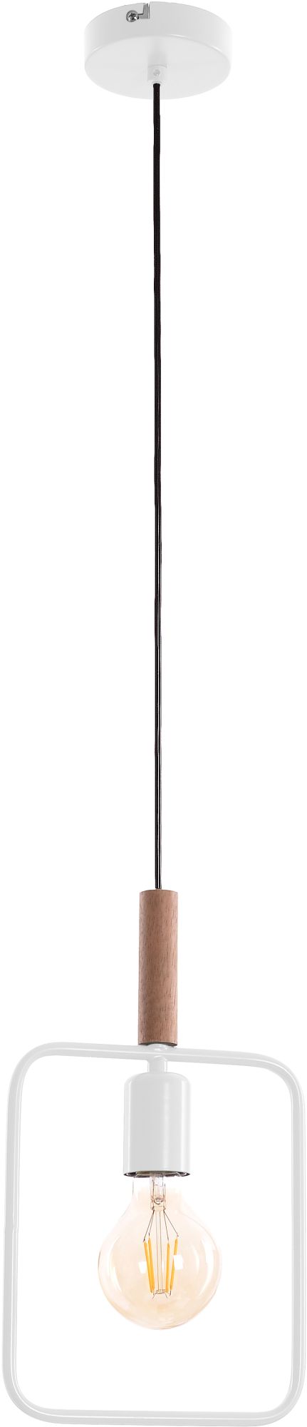 Candellux Frame lampă suspendată 1x60 W alb-lemn 31-73563