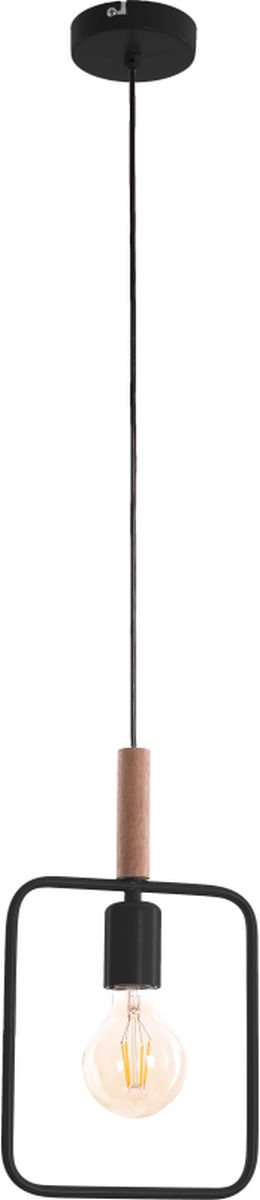 Candellux Frame lampă suspendată 1x60 W negru-lemn 31-73501