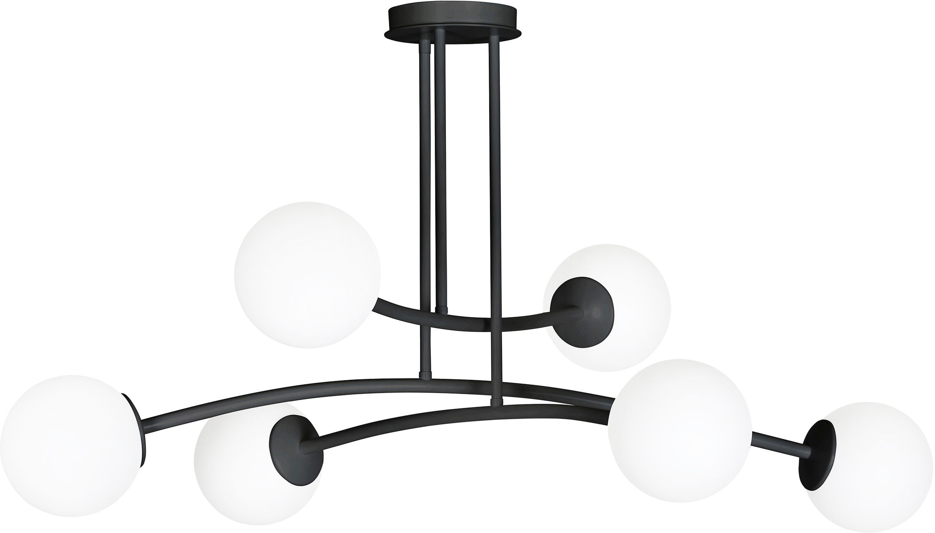 Emibig Halldor lampă de tavan 6x40 W negru-lapte 1024/6