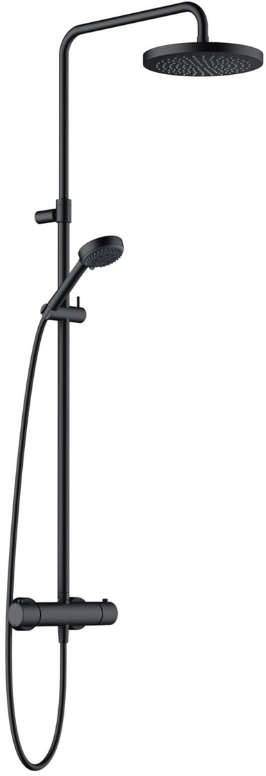 Kludi Logo Neo set de duș perete cu termostat cu duș de ploaie negru 6808239-00