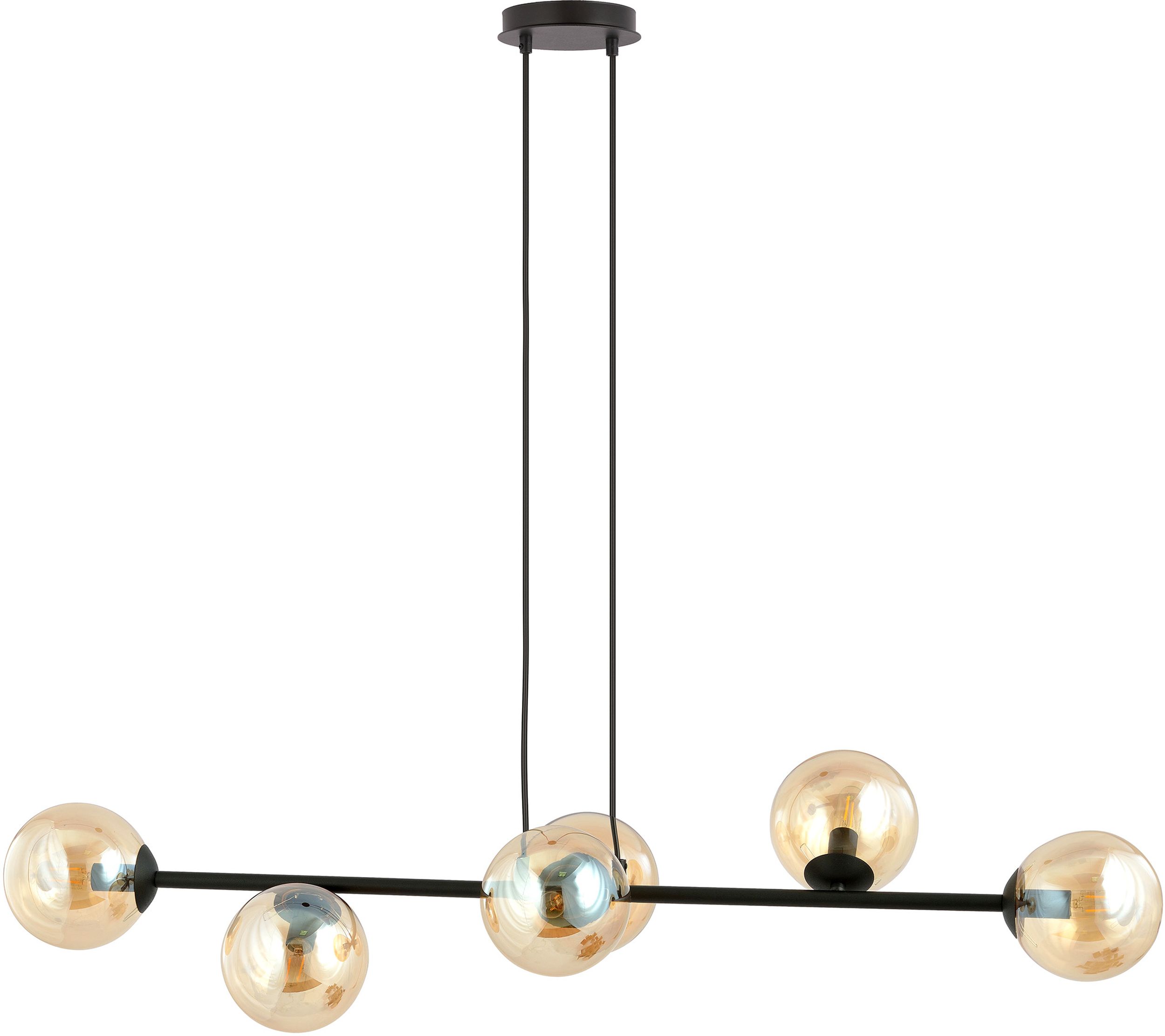 Emibig Rossi lampă suspendată 6x10 W negru-chihlimbar 876/6