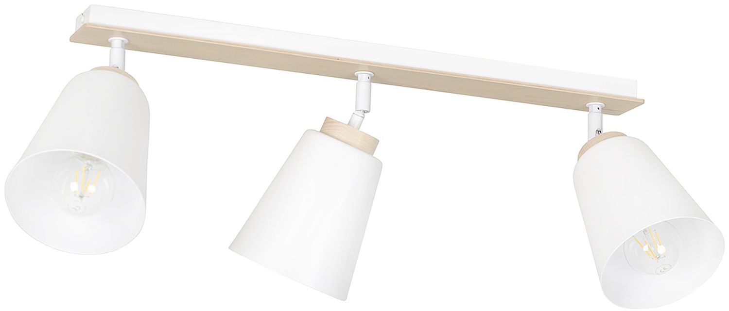 Emibig Atlas lampă de tavan 3x60 W alb-lemn 724/3