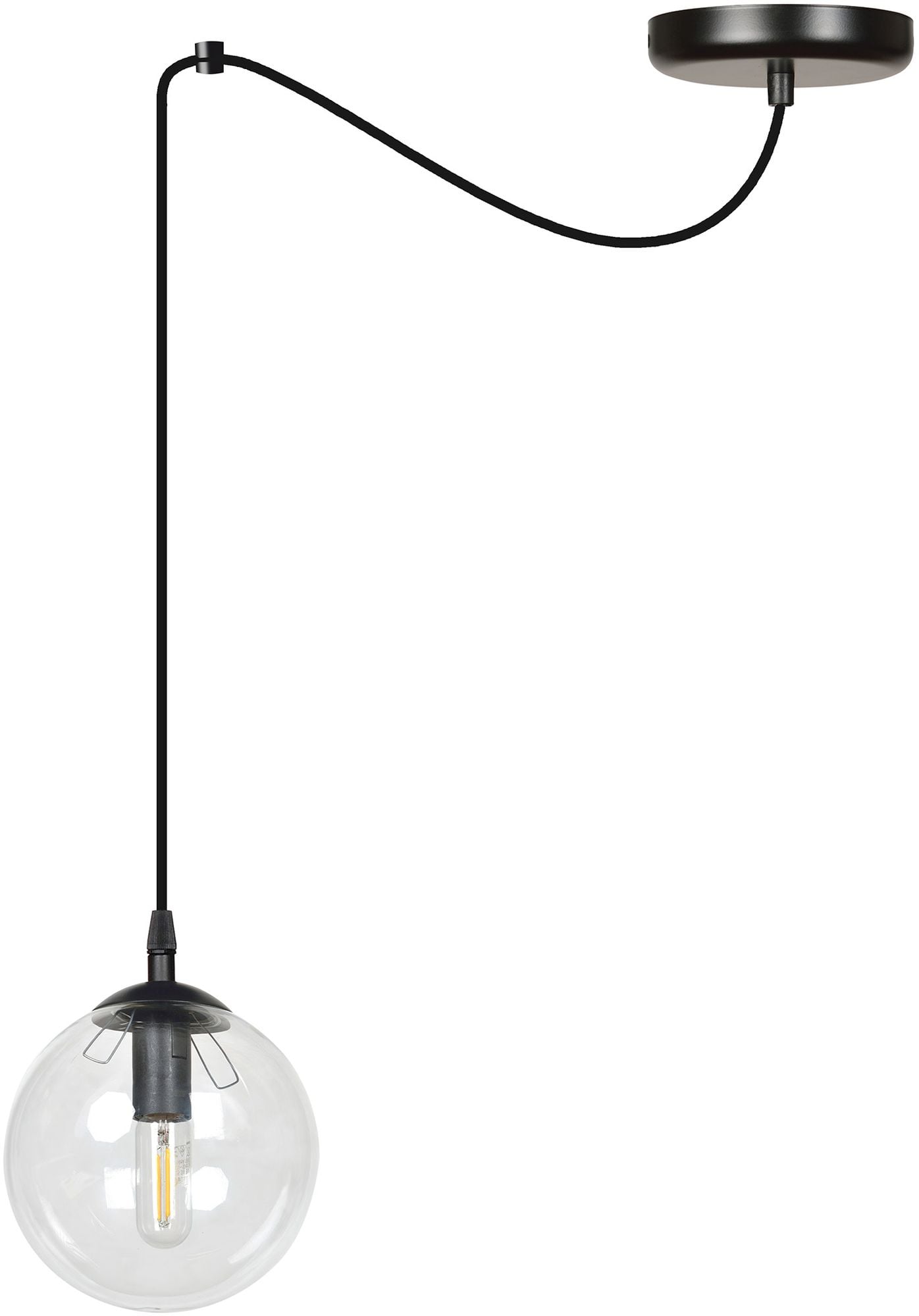 Emibig Gigi lampă suspendată 1x10 W negru-transparent 936/1