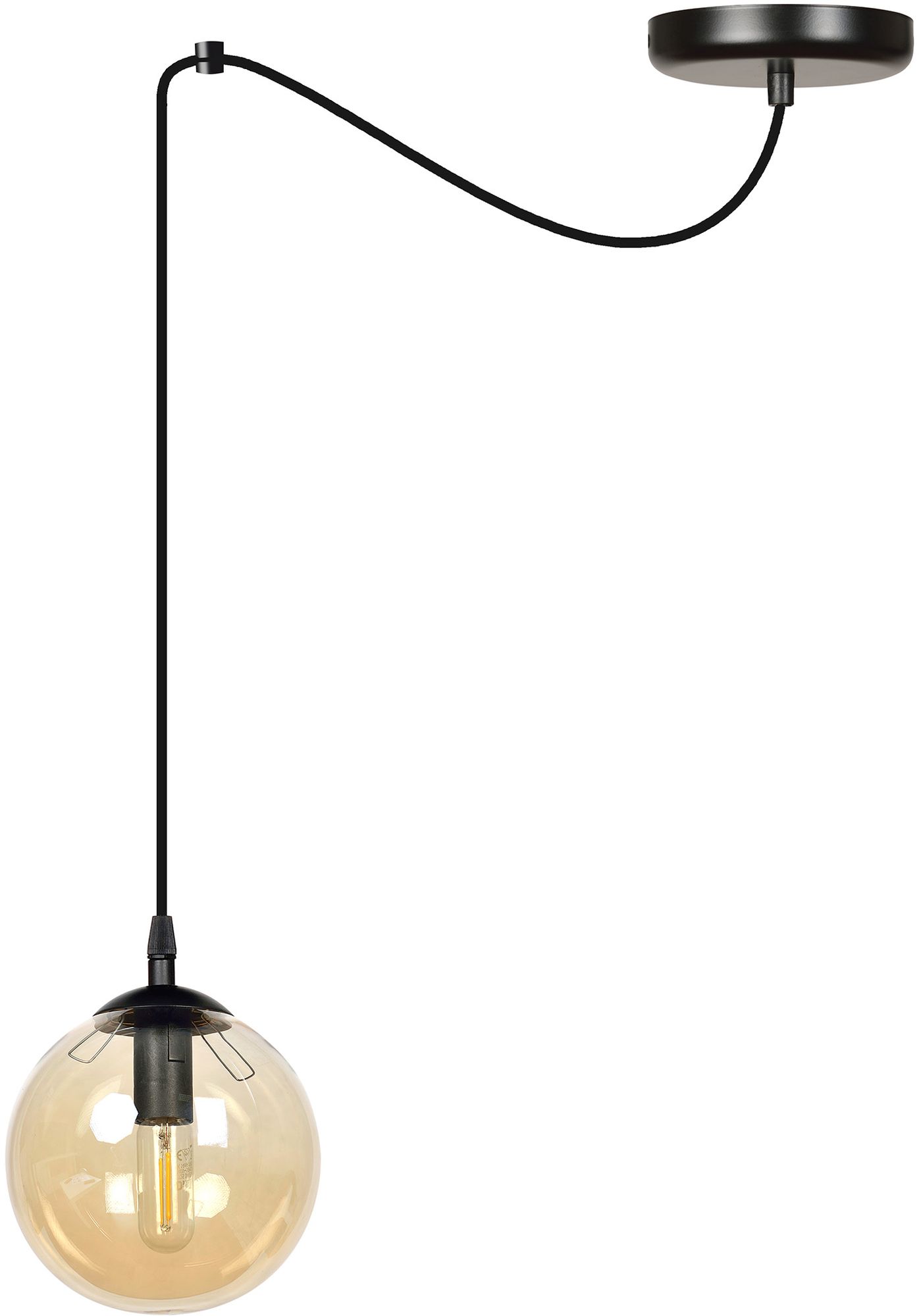 Emibig Gigi lampă suspendată 1x10 W negru-chihlimbar 938/1