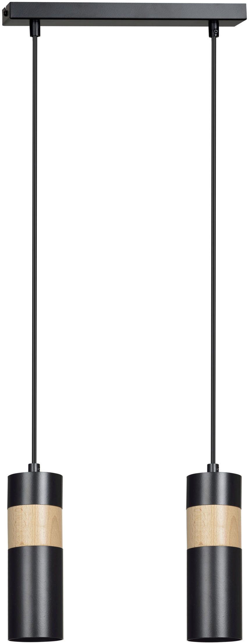 Emibig Akari lampă suspendată 2x8 W negru-lemn 732/2