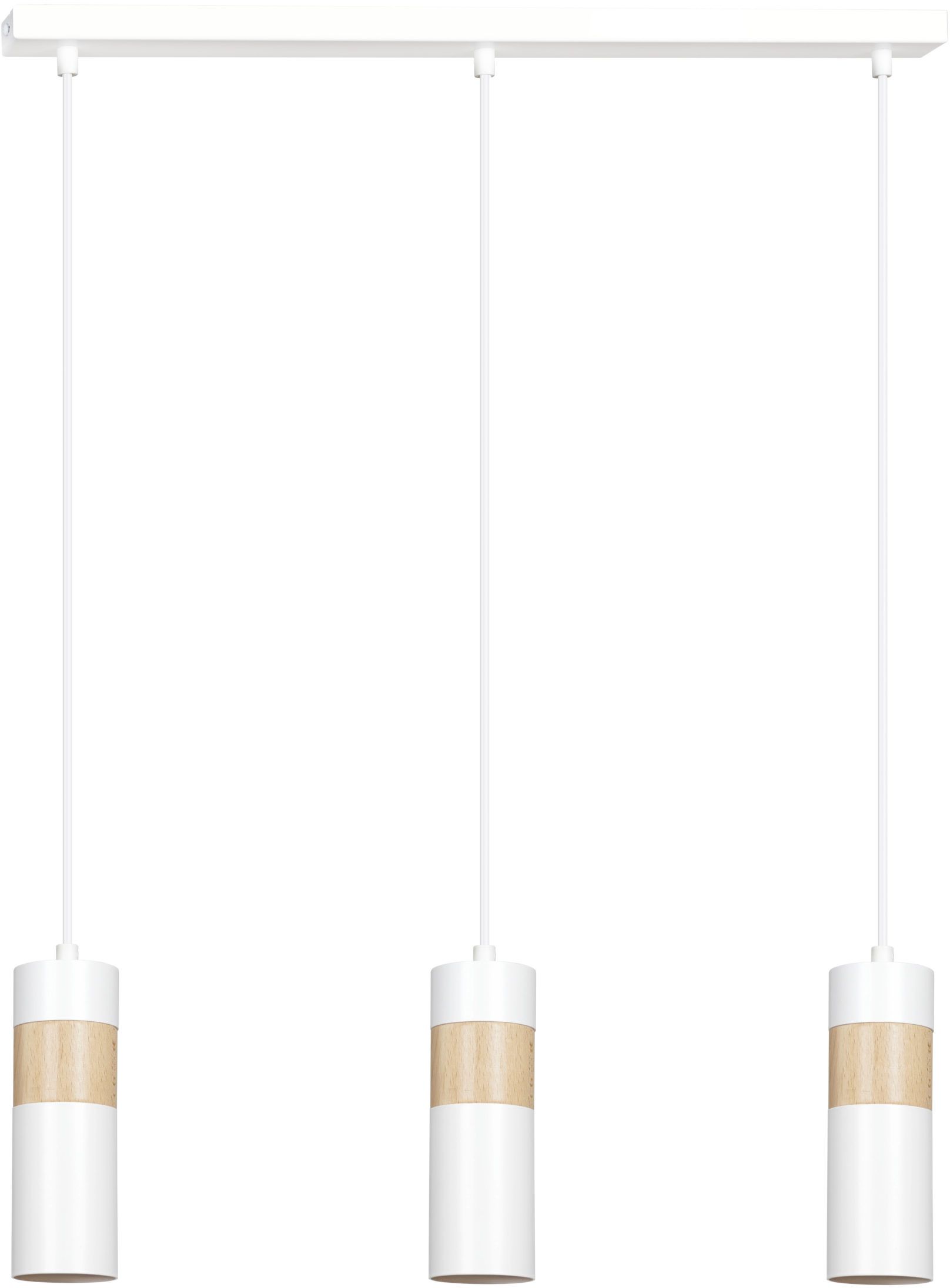 Emibig Akari lampă suspendată 3x8 W alb-lemn 733/3