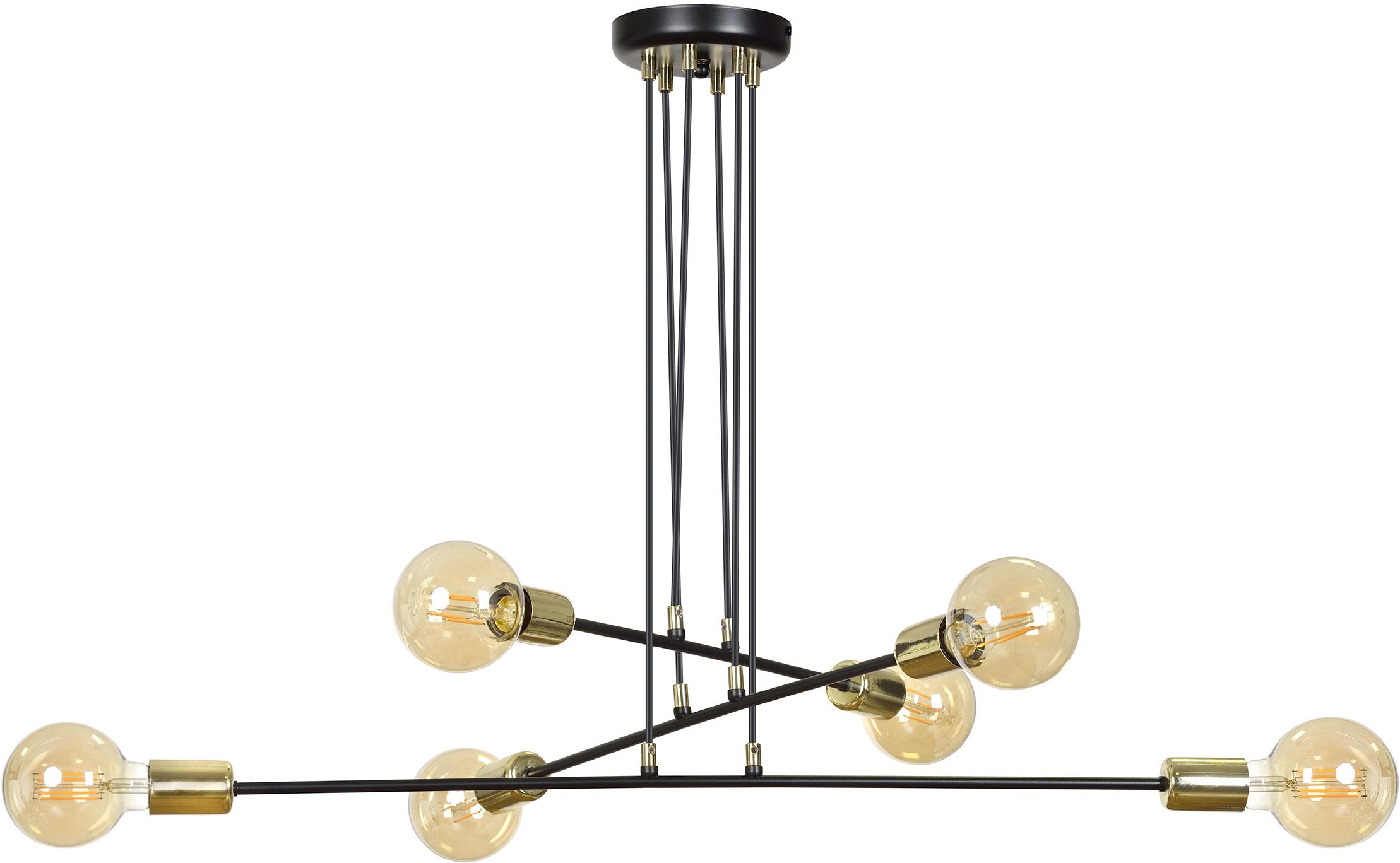 Emibig Vesio lampă suspendată 6x15 W negru-auriu 785/6