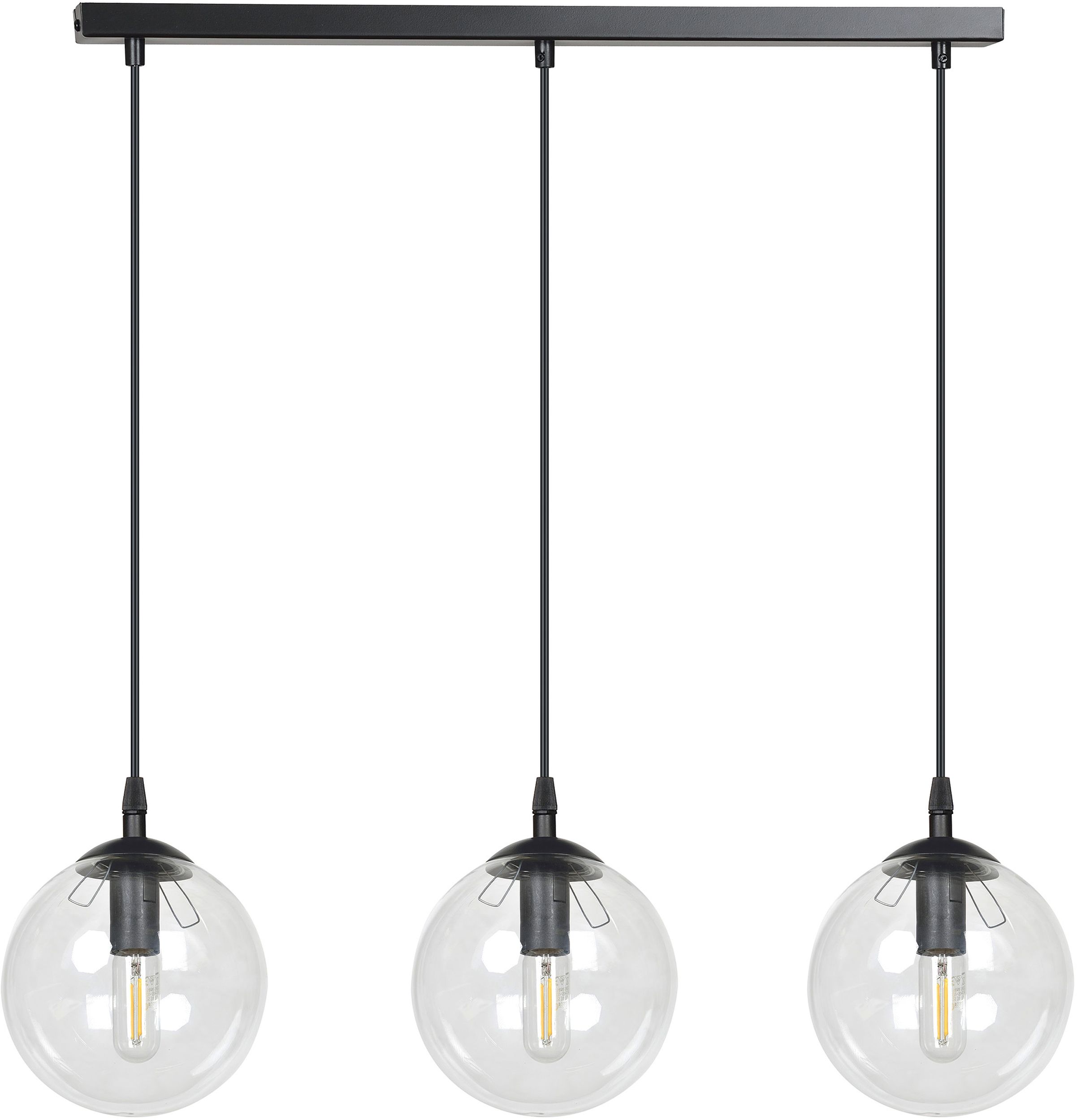 Emibig Cosmo lampă suspendată 3x40 W negru-transparent 711/3