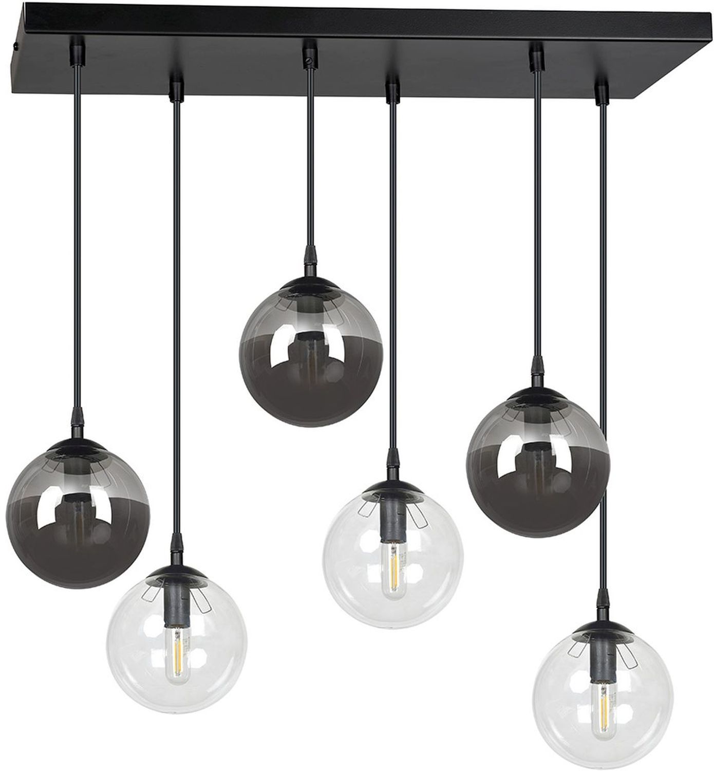 Emibig Cosmo lampă suspendată 6x40 W negru 714/6M2