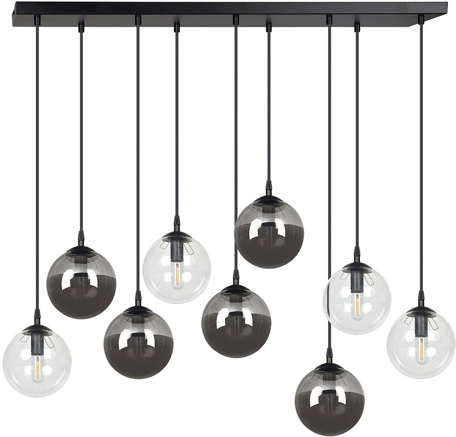 Emibig Cosmo lampă suspendată x40 W negru-transparent-grafit 714/9M2