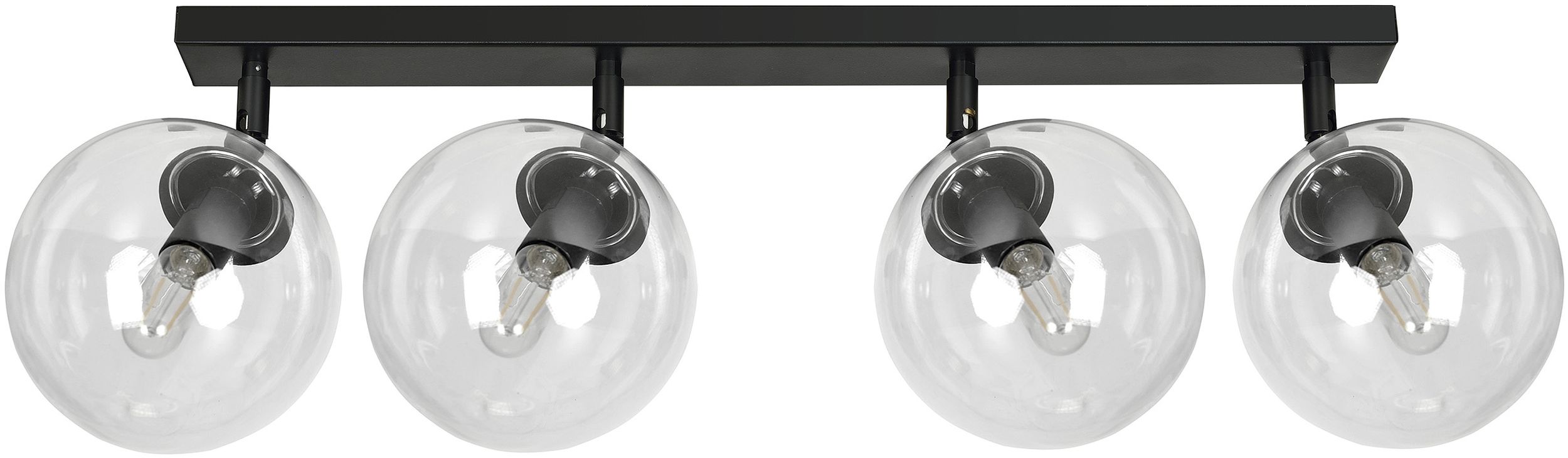 Emibig Tofi lampă de tavan 4x40 W negru-transparent 776/4