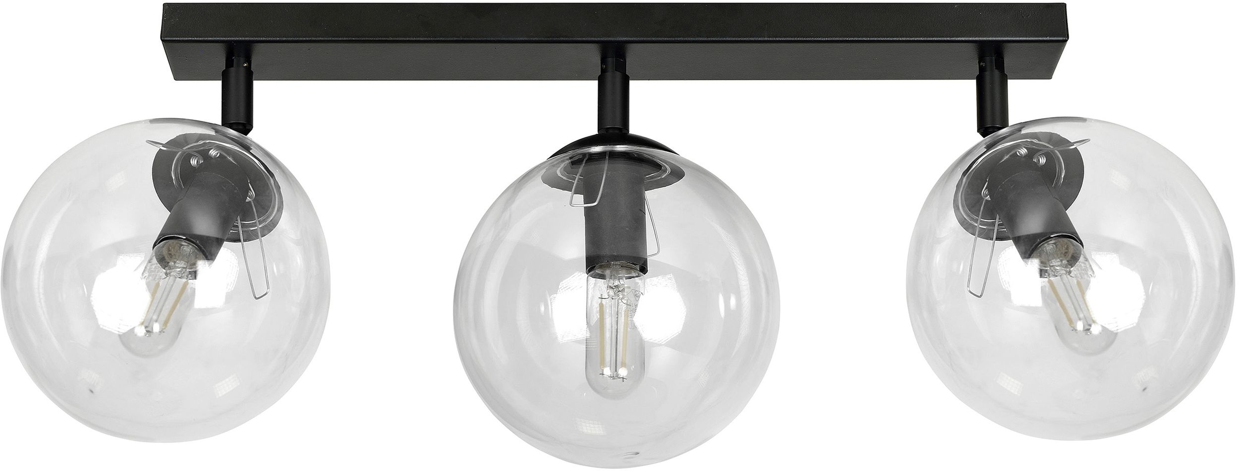 Emibig Tofi lampă de tavan 3x40 W negru-transparent 776/3