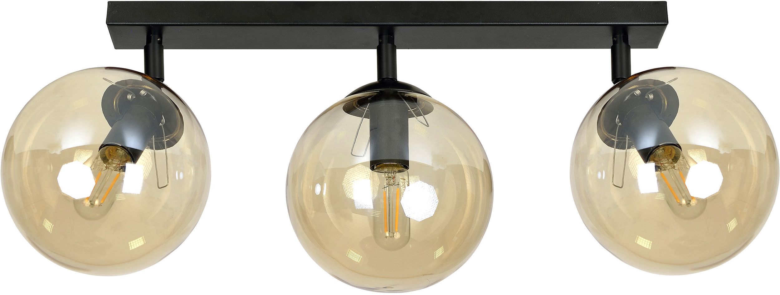 Emibig Tofi lampă de tavan 3x40 W negru-chihlimbar 778/3