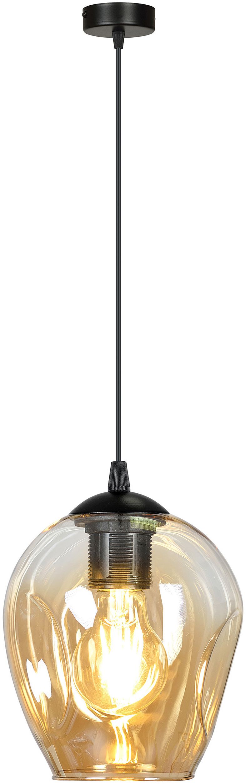 Emibig Istar lampă suspendată 1x60 W negru-chihlimbar 677/1