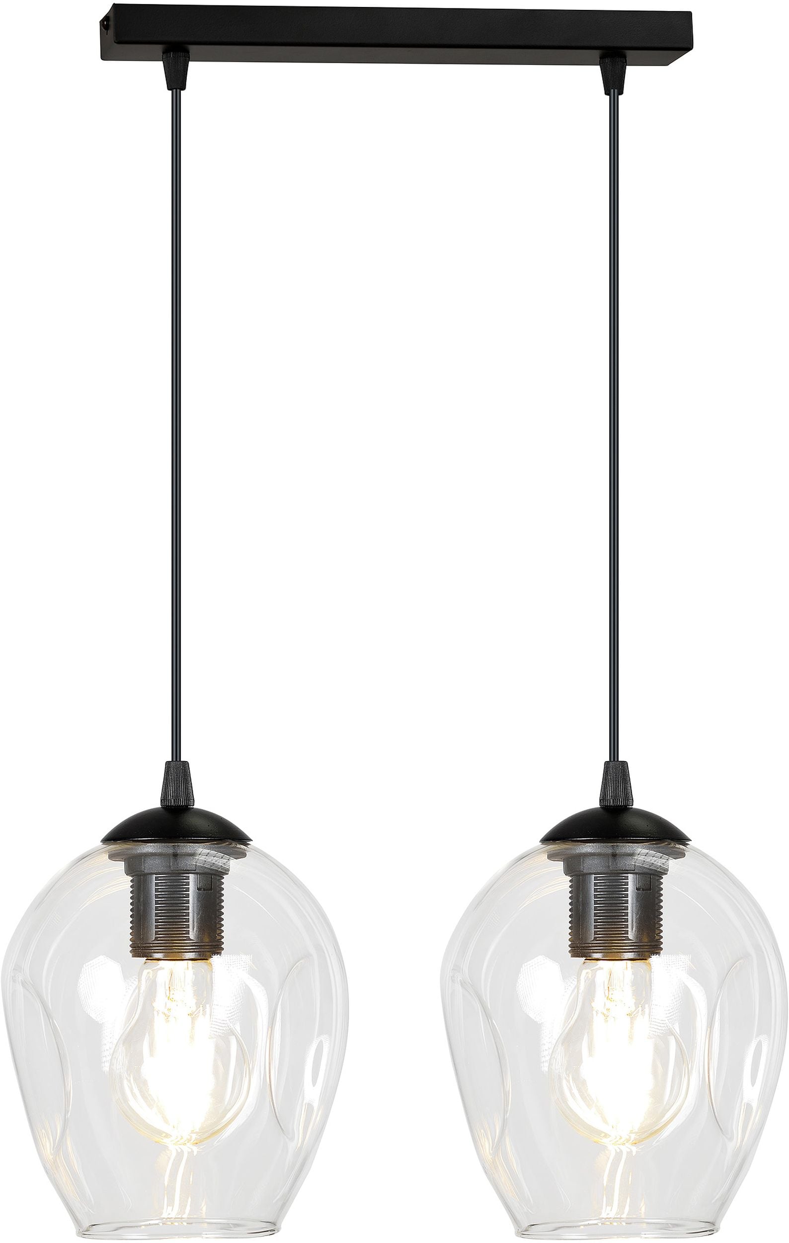 Emibig Istar lampă suspendată 2x15 W negru-transparent 679/2