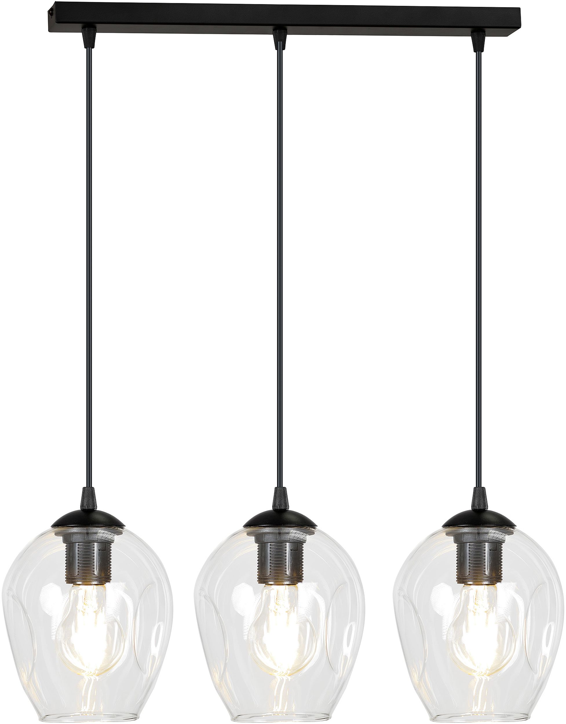 Emibig Istar lampă suspendată 3x60 W negru-transparent 679/3