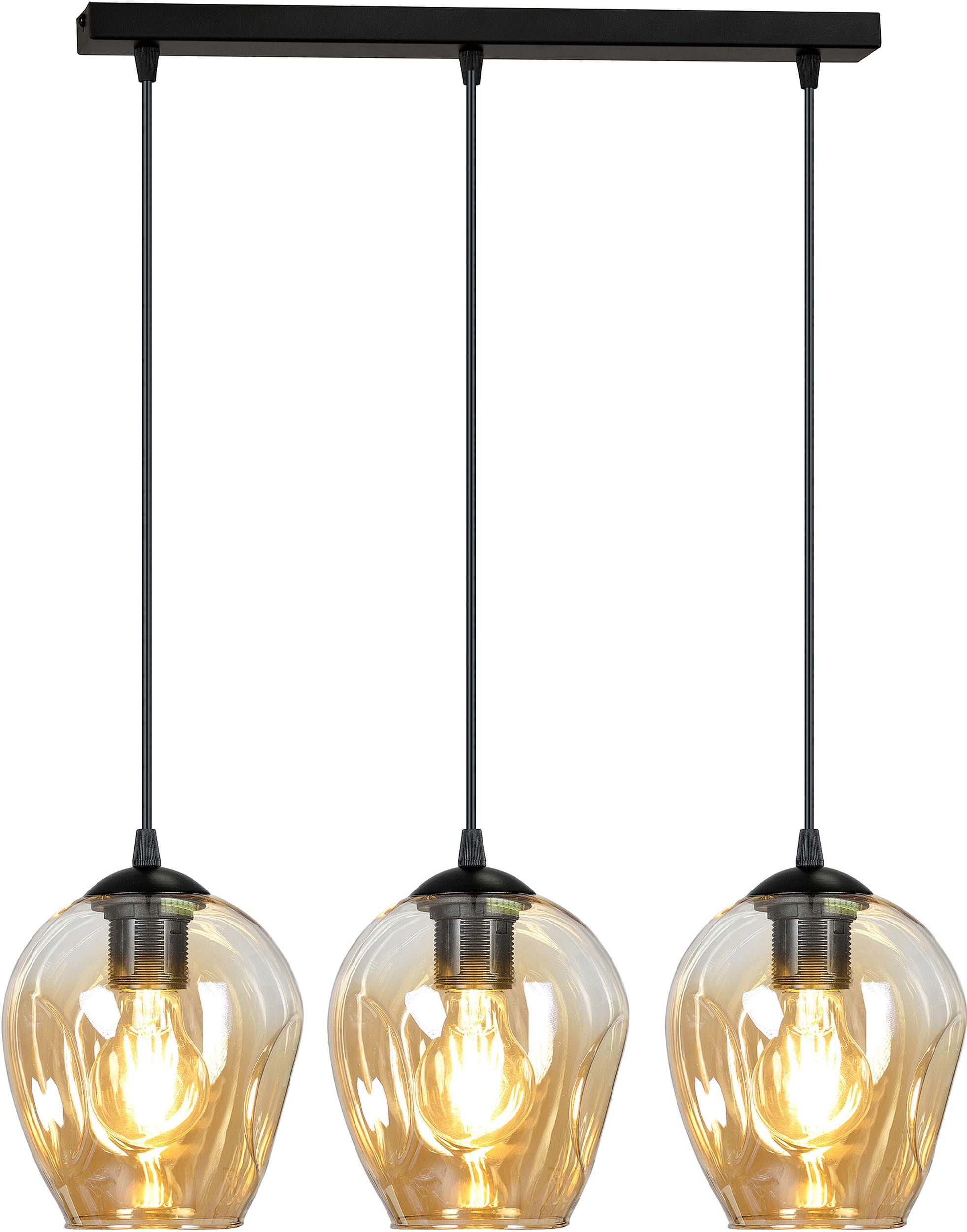 Emibig Istar lampă suspendată 3x15 W negru-chihlimbar 677/3
