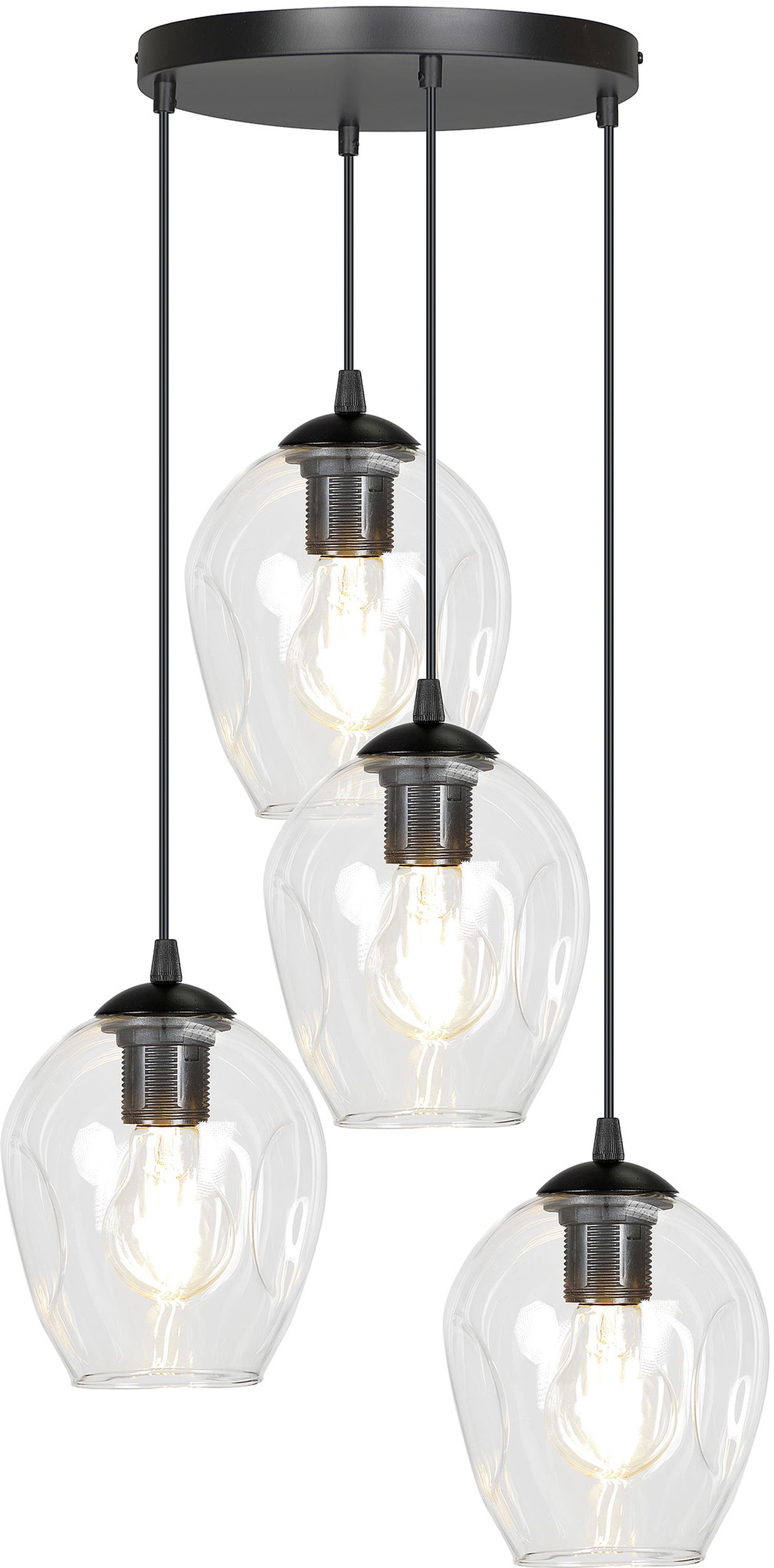 Emibig Istar lampă suspendată 4x15 W negru-transparent 679/4PREM