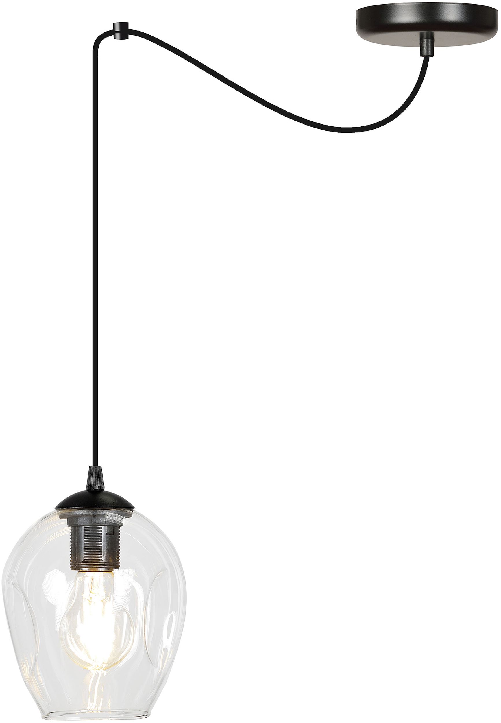 Emibig Level lampă suspendată 1x60 W negru-transparent 756/1