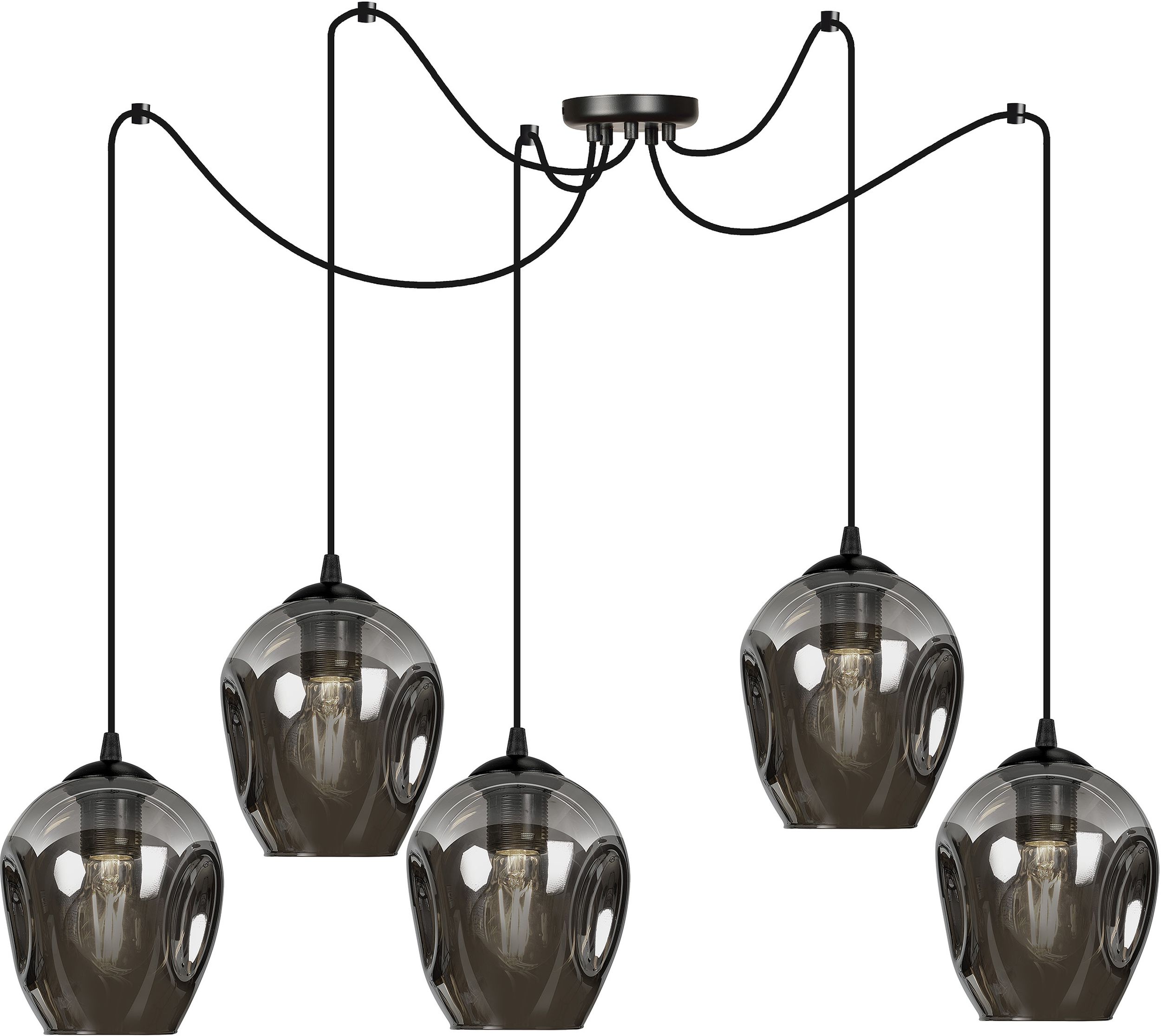 Emibig Level lampă suspendată 5x60 W negru-grafit 757/5