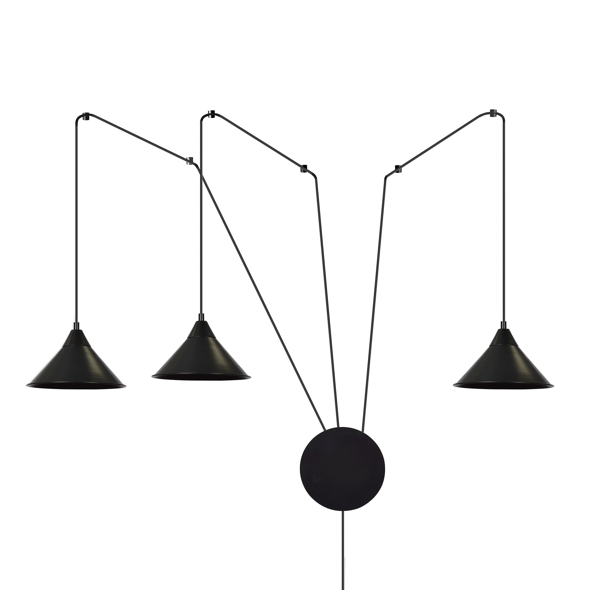 Emibig Abramo lampă suspendată 3x15 W negru 160/3