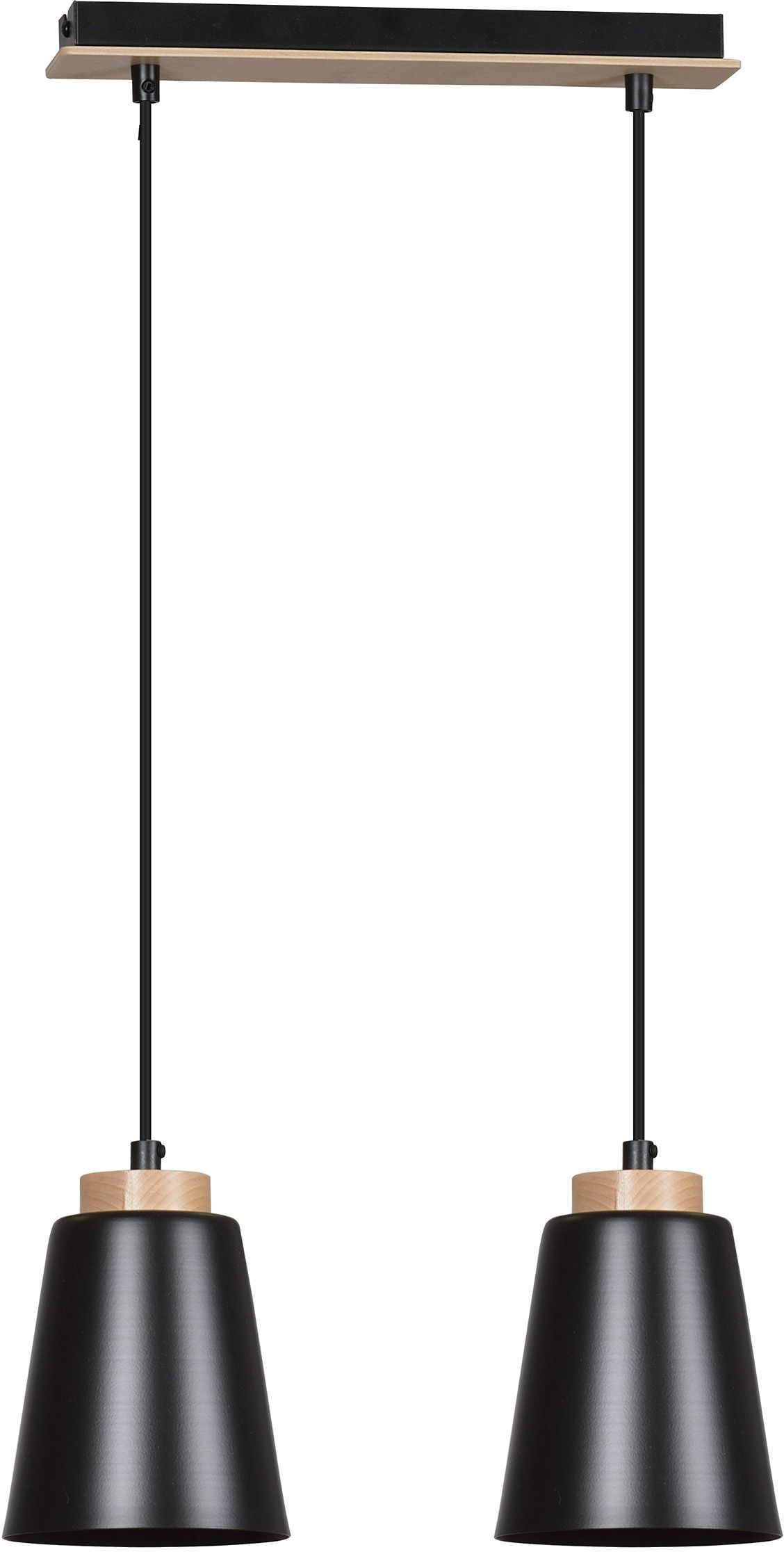Emibig Bolero lampă suspendată 2x15 W negru-lemn 442/2