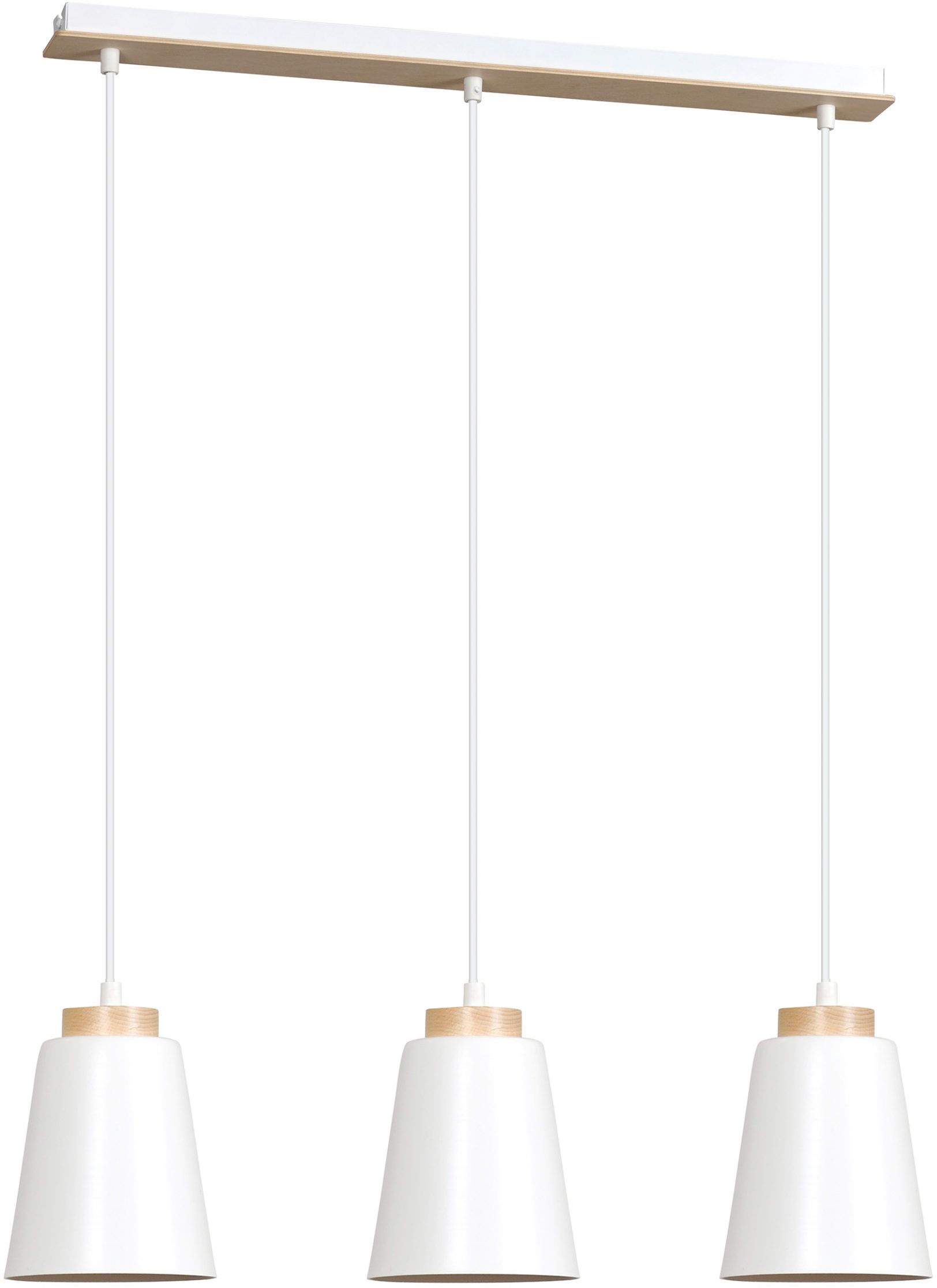 Emibig Bolero lampă suspendată 3x15 W alb-lemn 443/3