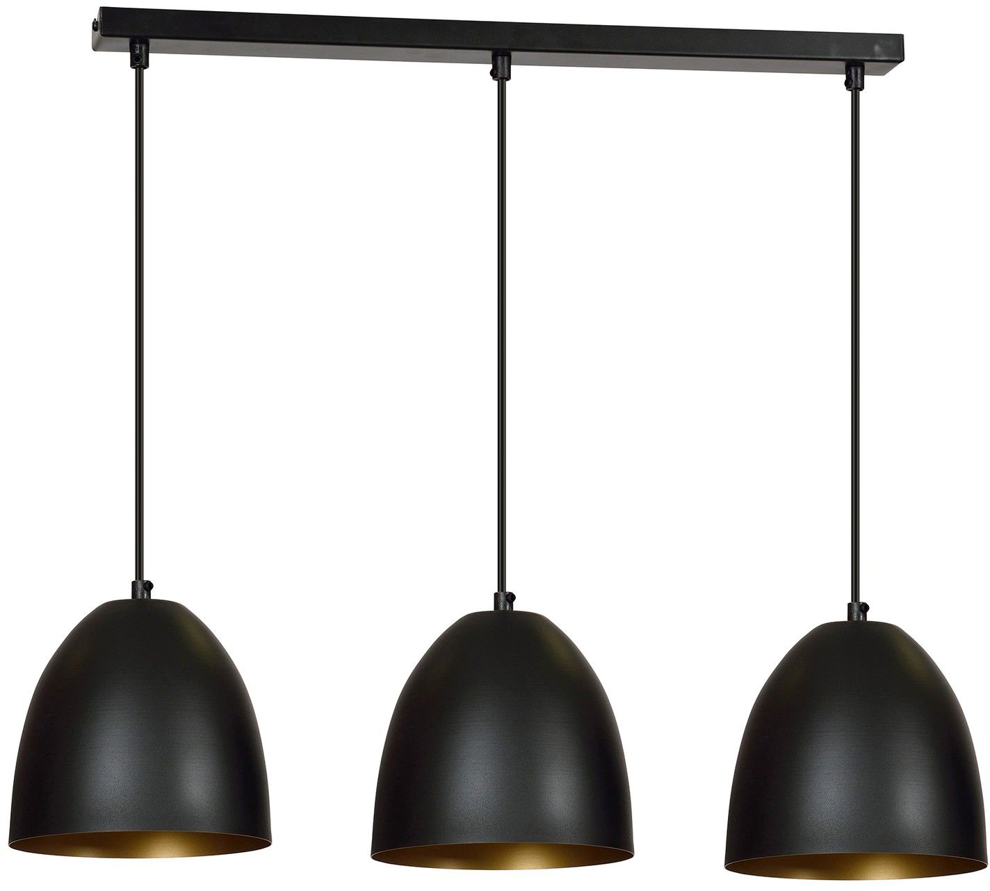 Emibig Lenox lampă suspendată 3x60 W negru-auriu 410/3